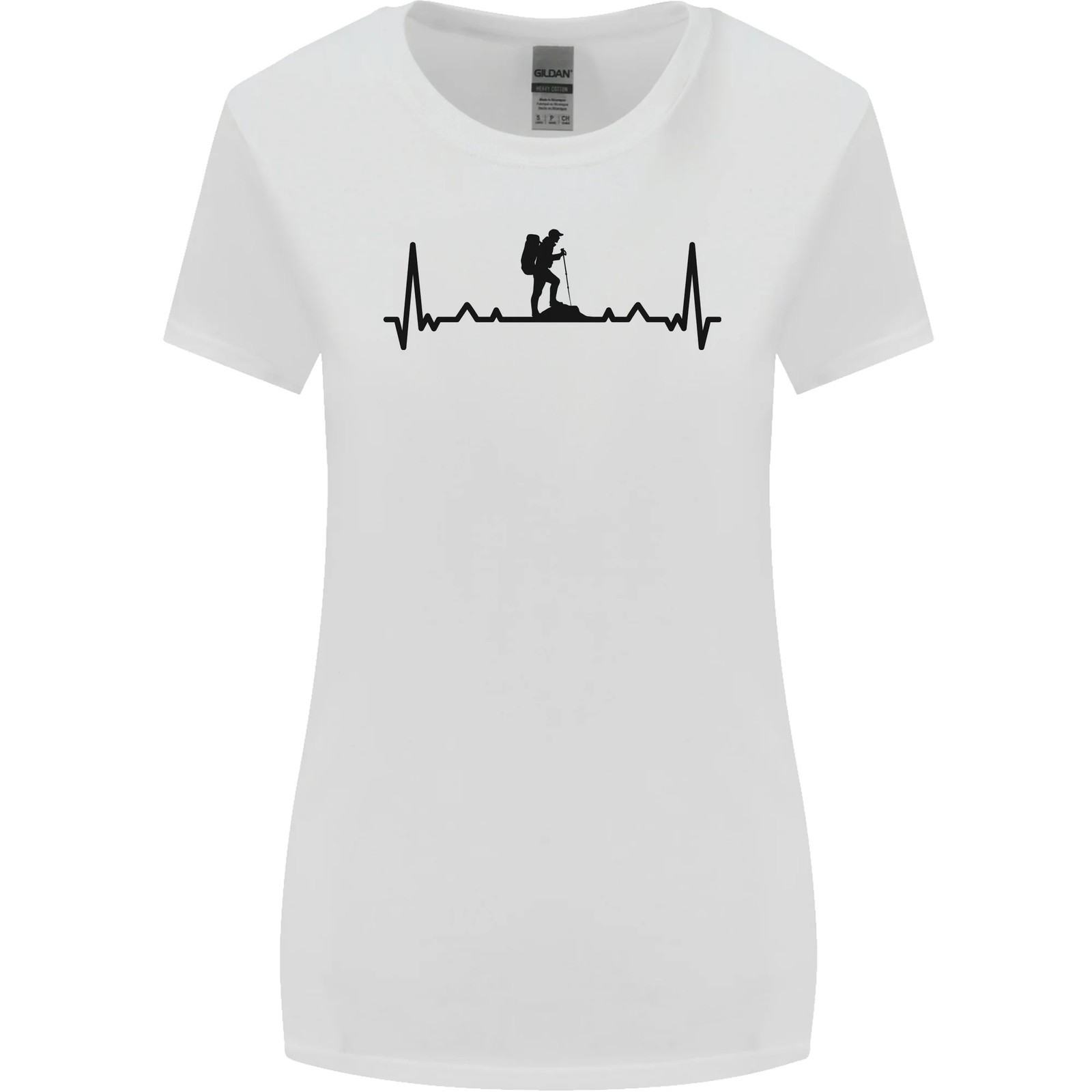 Hiking ECG Walking Rambling Trekking Pulse Womens Wider Cut T-Shirt