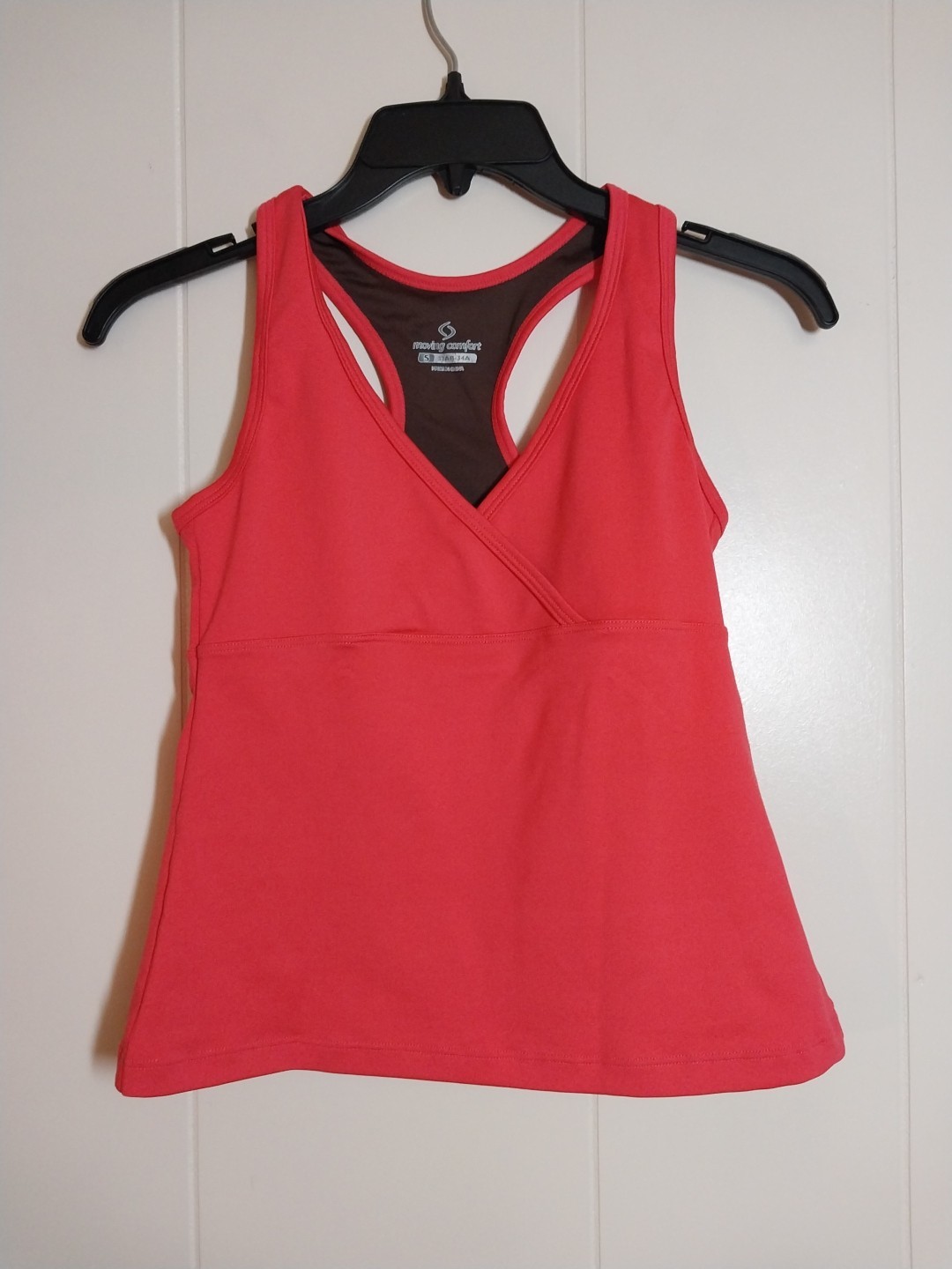 Moving Comfort Womens Athletic Tank Top Endurance Bra Support Tank Pink, S