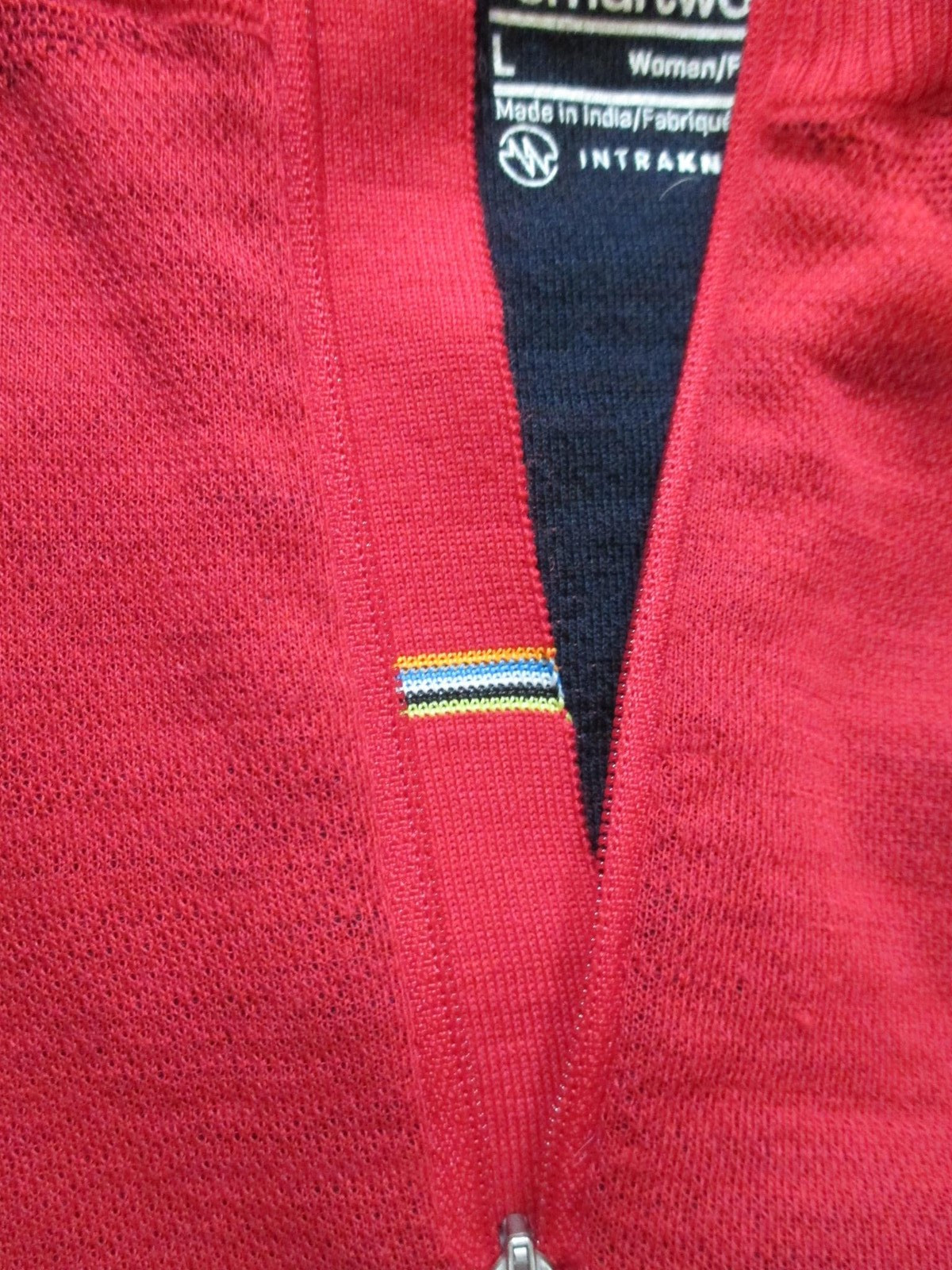 Smartwool Pullover Womens Large Red Intraknit 200 1/4 Zip Base Layer Thermal Top