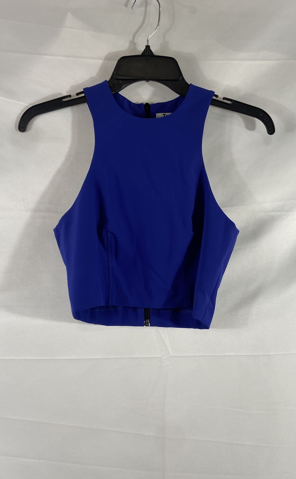 T by Alexander Wang Women’s Blue Cropped Tank Top Full Zip Back Racerback