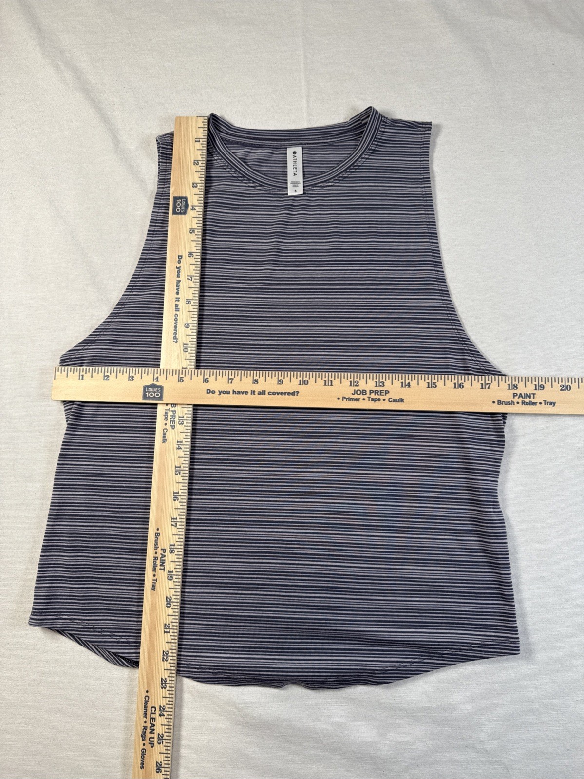 Athleta Striped Purple Grey Cloudlight Muscle Tank Tops Size Small Workout Gym