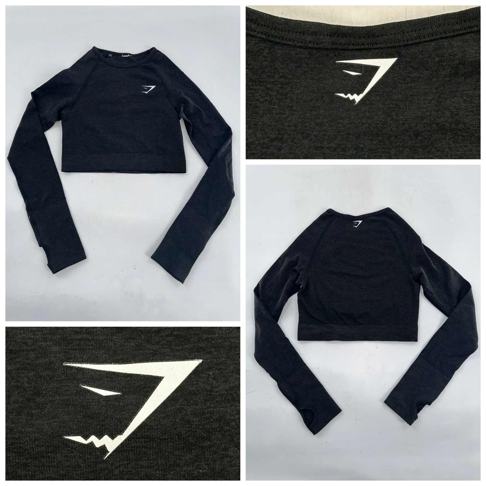 Gymshark Vital Seamless Crop Top Women’s XS Black Nylon Elastane YGI L4-49