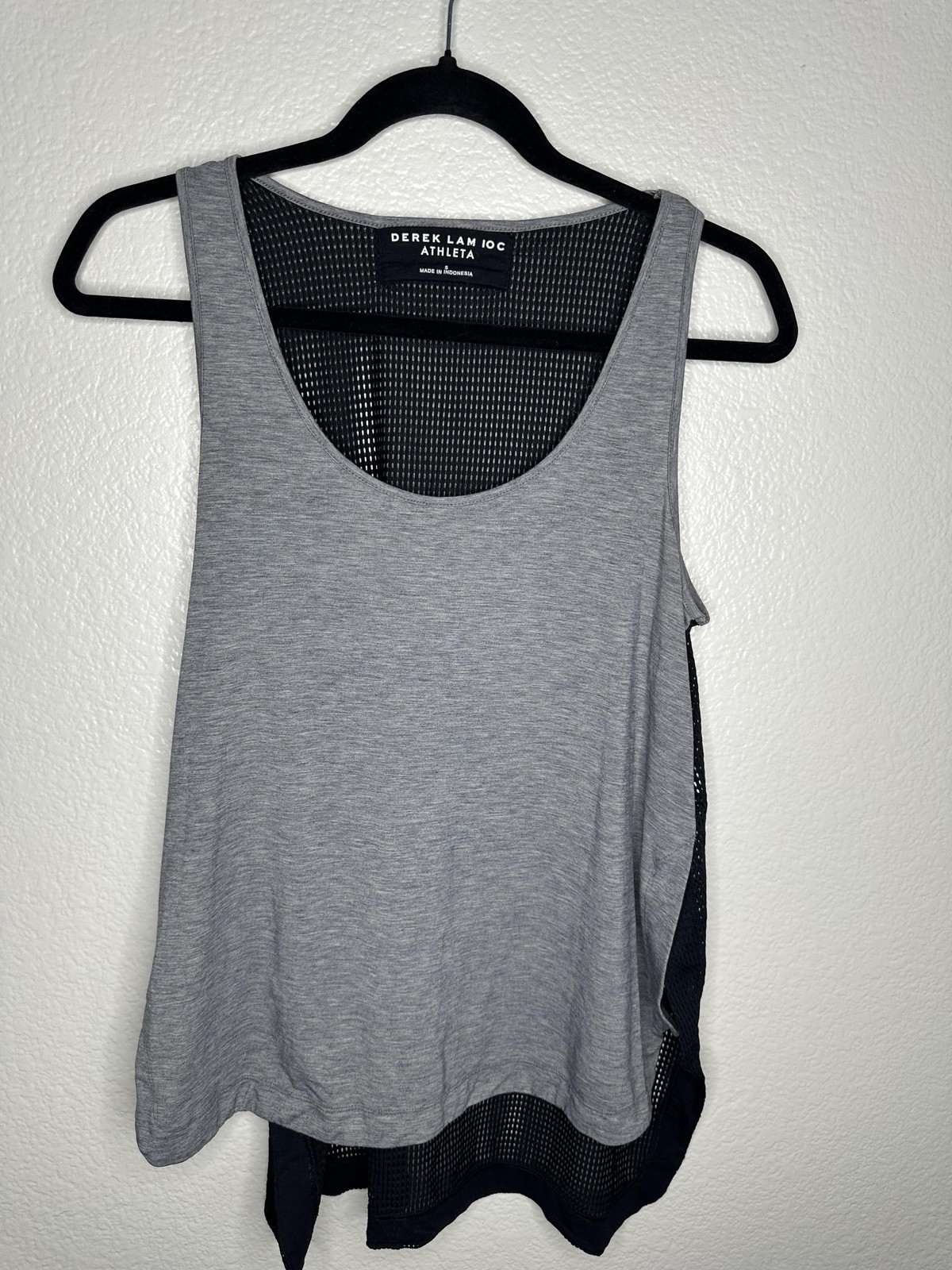 Athleta Derek Lam 10C Tank Top Womens Small Gray Black Mesh Back Athletic