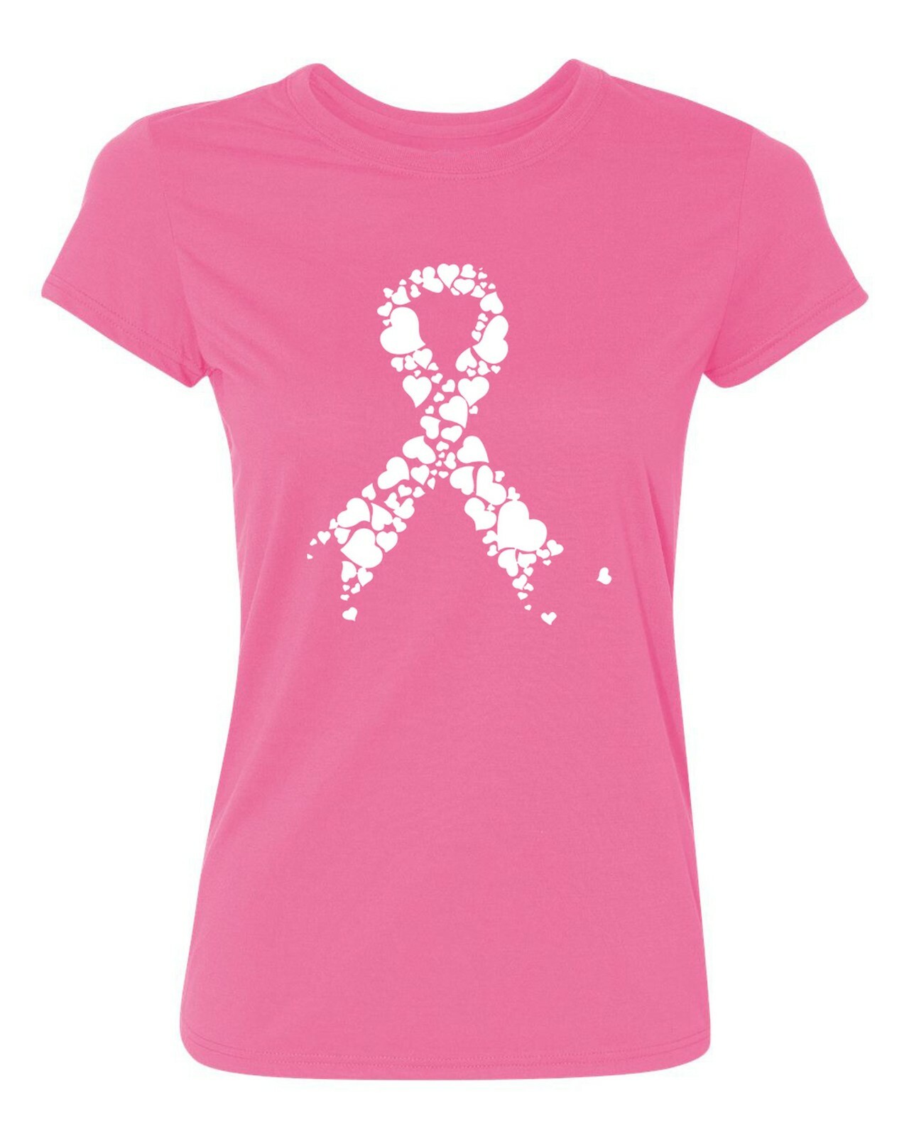 White Ribbon Heart Breast Cancer Awareness Women’s T-Shirt