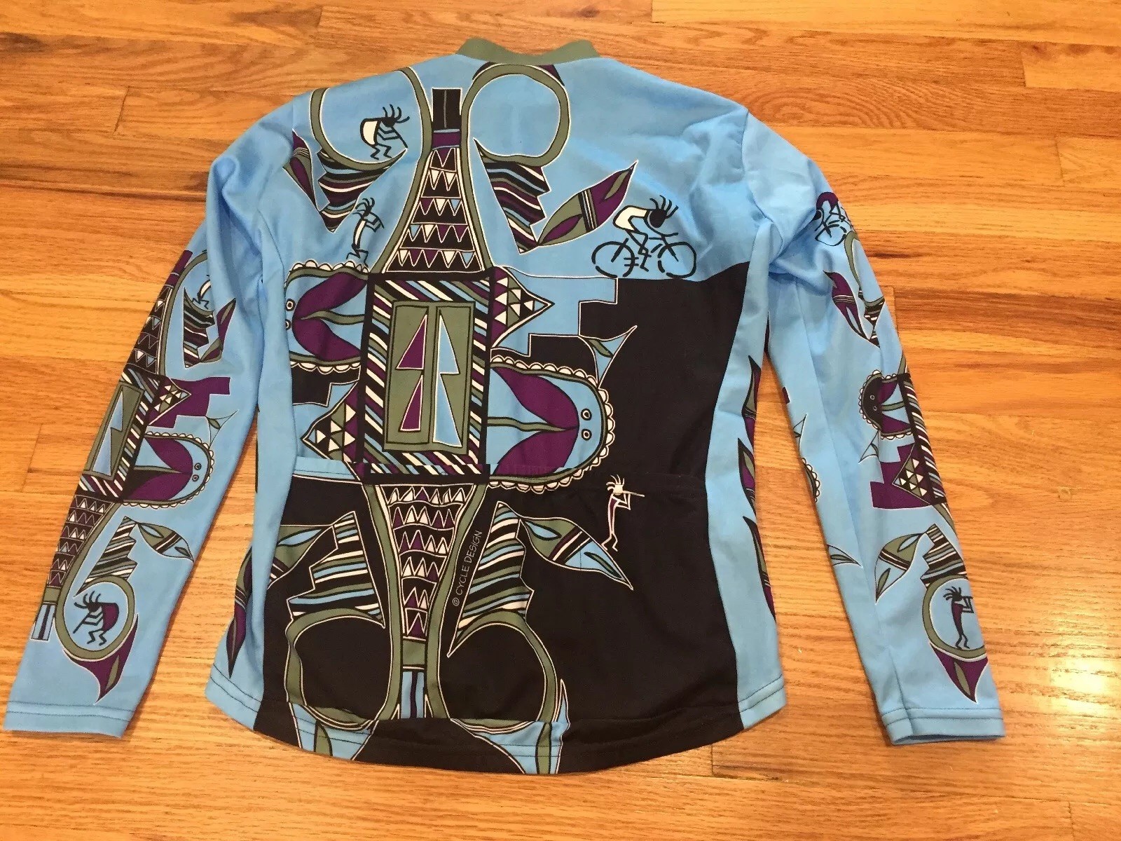 Performance Bike Womens Small Long Sleeve Kokapelli Technical Shirt EUC cycle