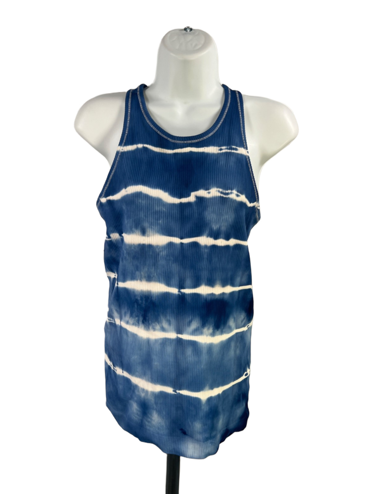 Athleta Women’s Blue/White Tie Dye Renew Racerback Athletic Tank Top – M