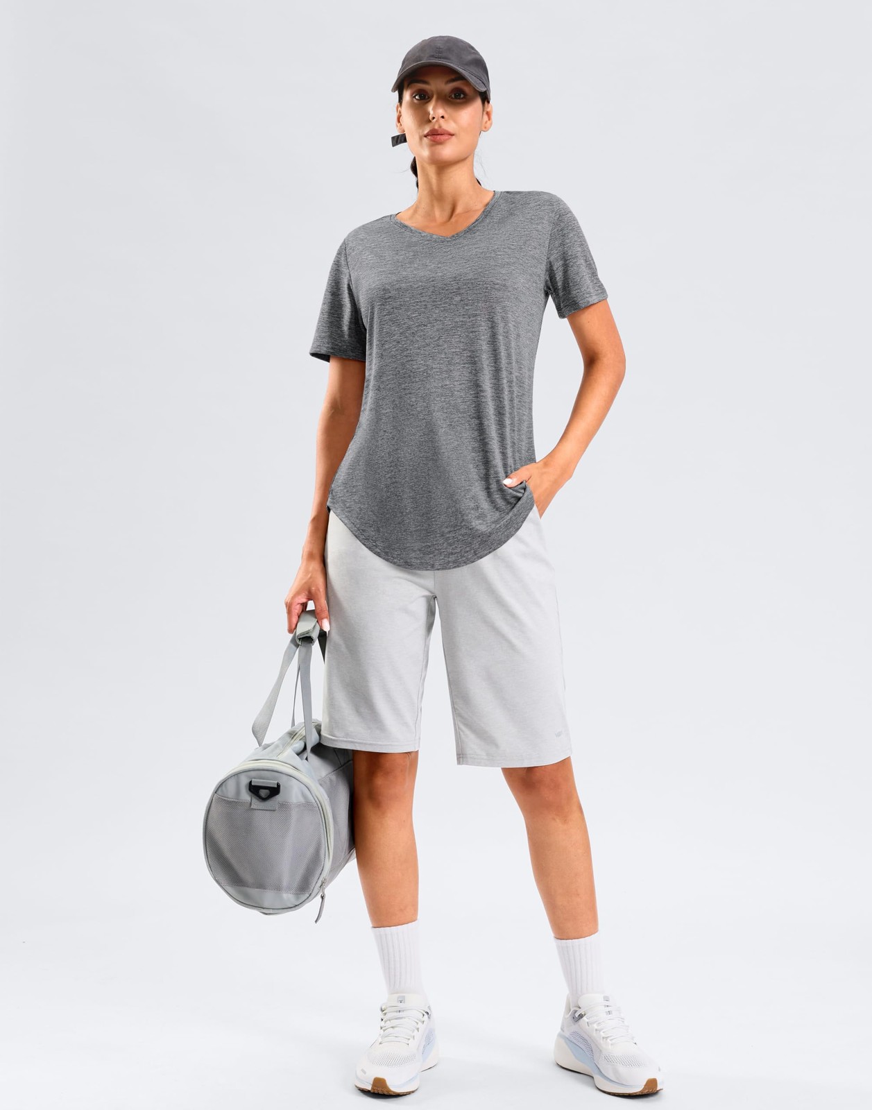Womens Workout Tops Full Back Coverage Athletic Shirt UPF 50+ Quick Dry Short…