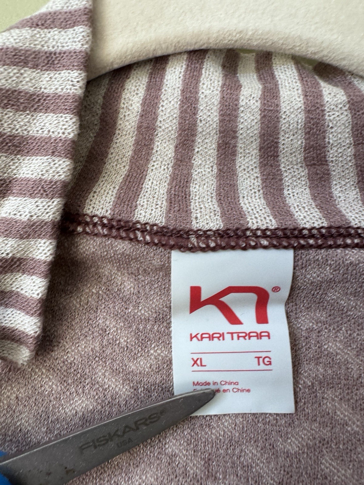 Kari Traa Smekker Half-zip Wool Base Layer Top Lily colorway 100% merino XL EUC