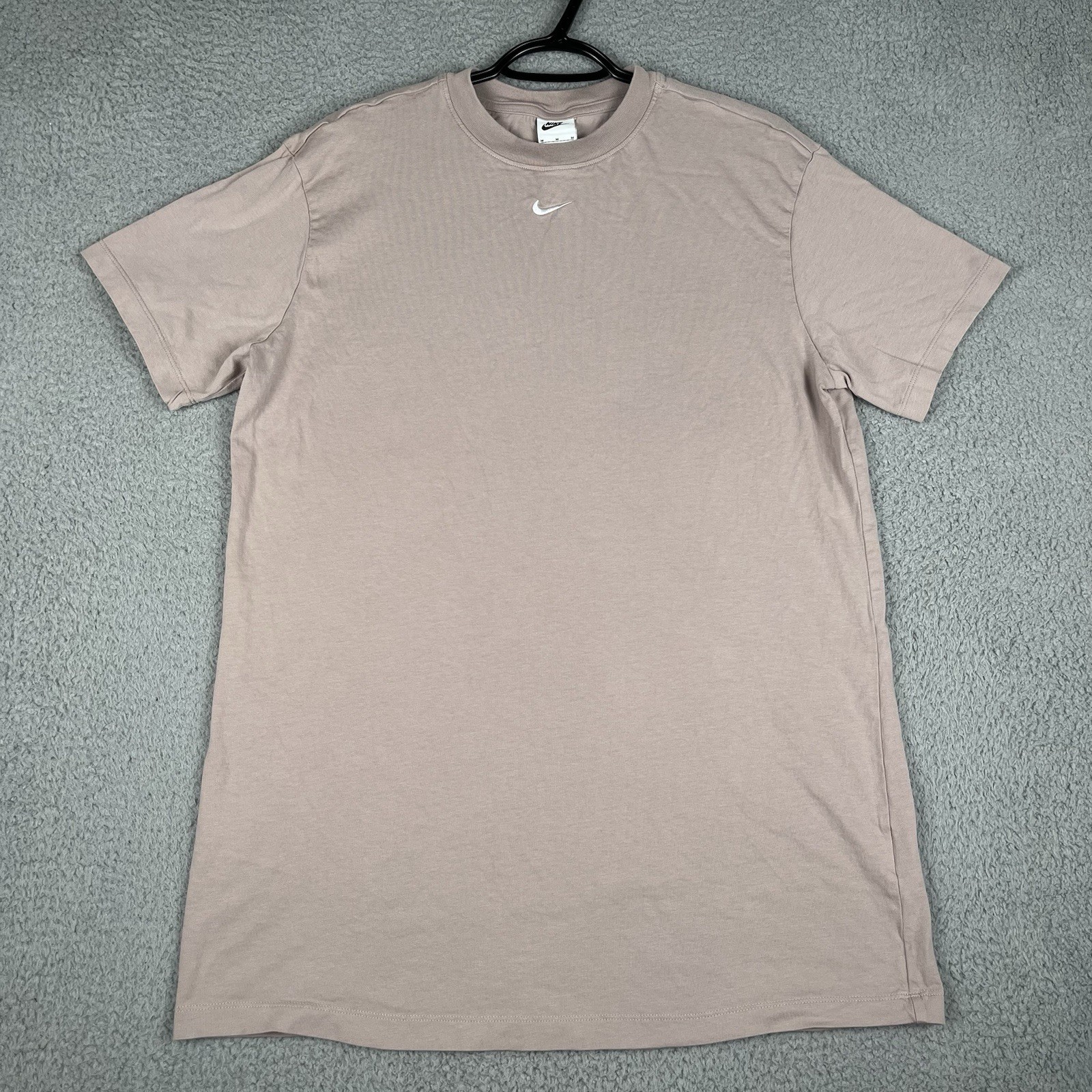 Nike Shirt Dress Womens Medium Tan Sportswear Chill Knit Oversized Center Swoosh