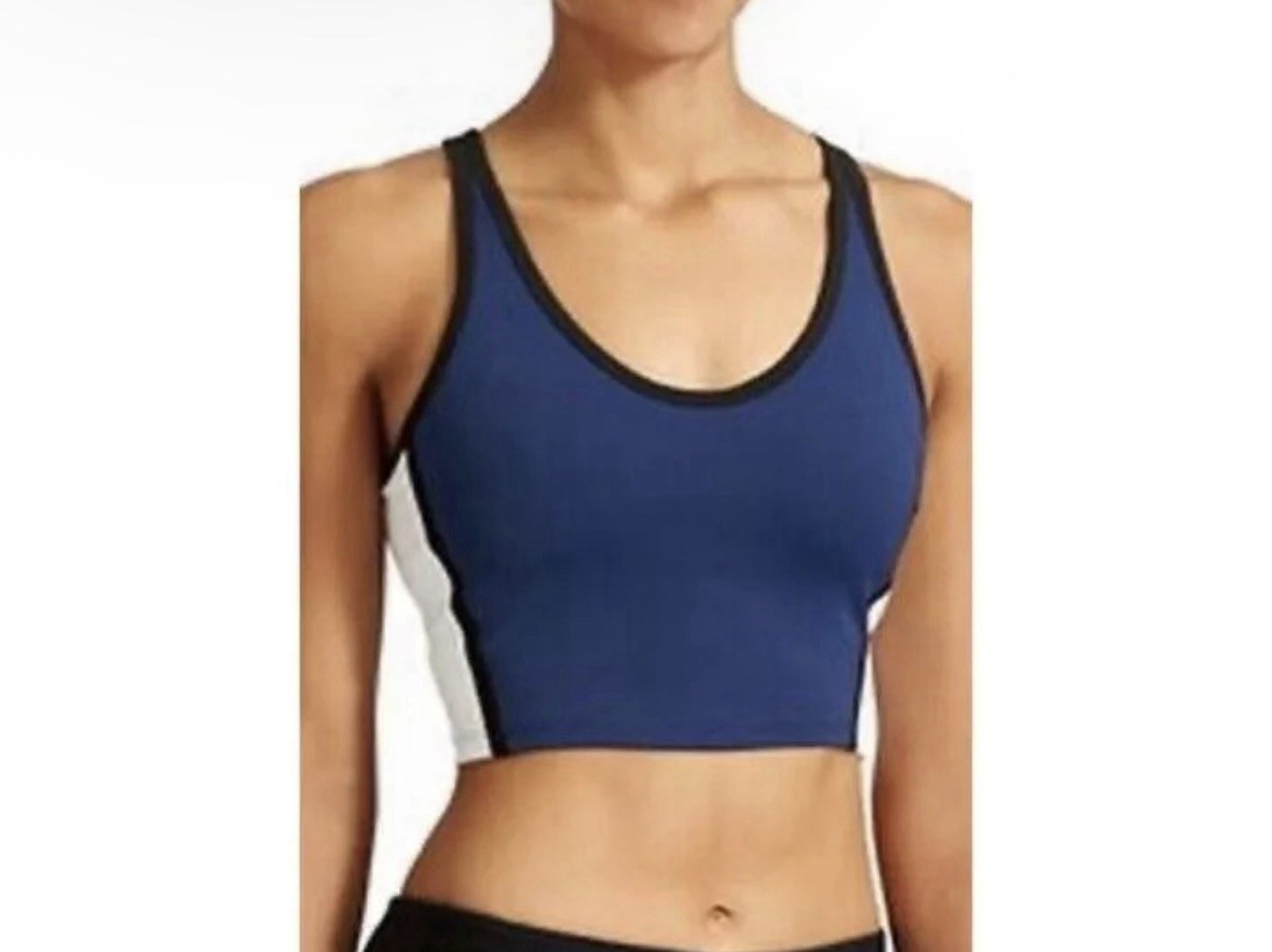 Derek Lam 10C x Athleta Colorblock Bra Crop Preppy Yoga Hiking Outdoor Tank S