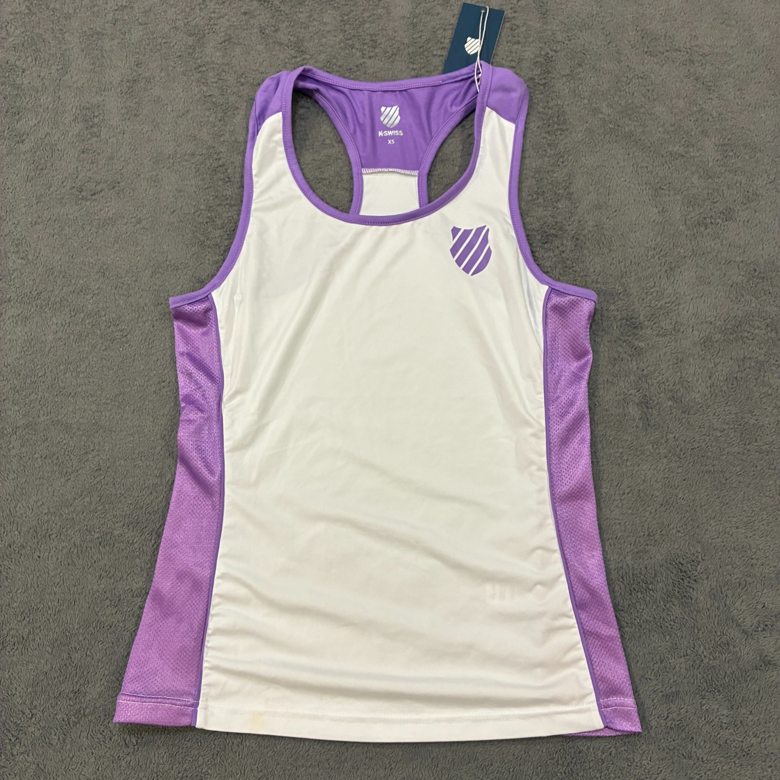 K-Swiss White Purple Racerback Tank Top Athletic Tennis Workout Top Women’s XS