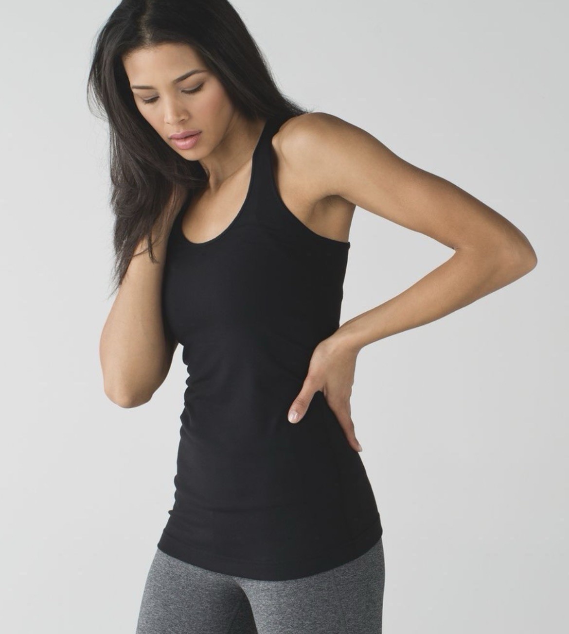 Lululemon Cool Black Racerback Tank Top Hip Length Size 4