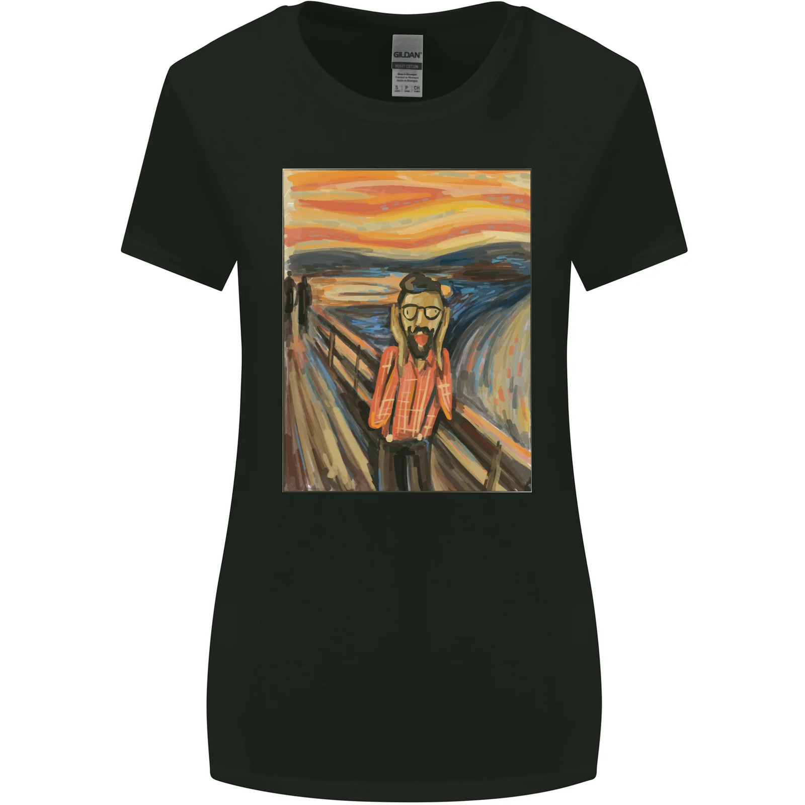 Hipster Scream Painting Womens Wider Cut T-Shirt