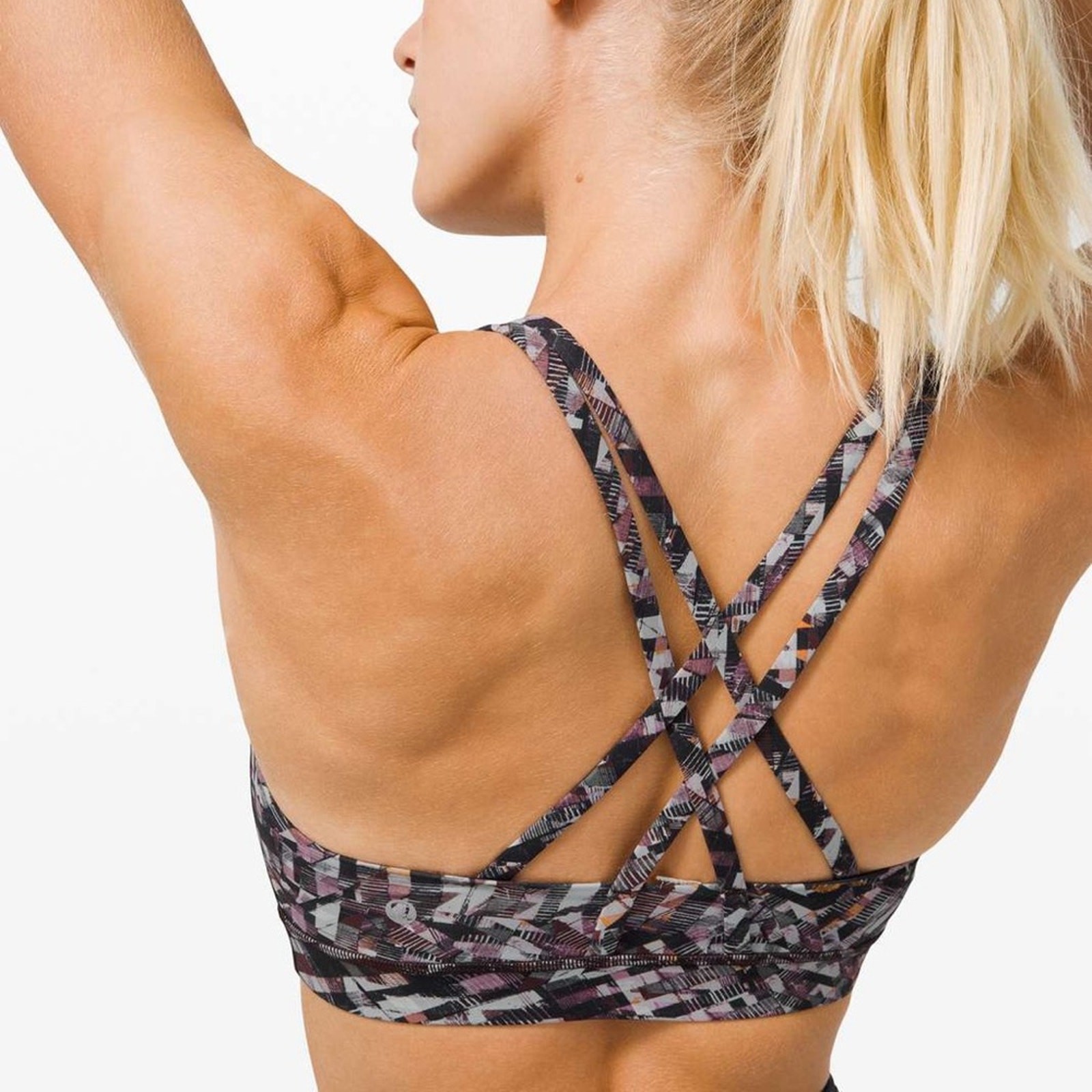 Lululemon Energy Bra Medium Support B–D Cup Kaleidoscopic Pink Everlux Size 2