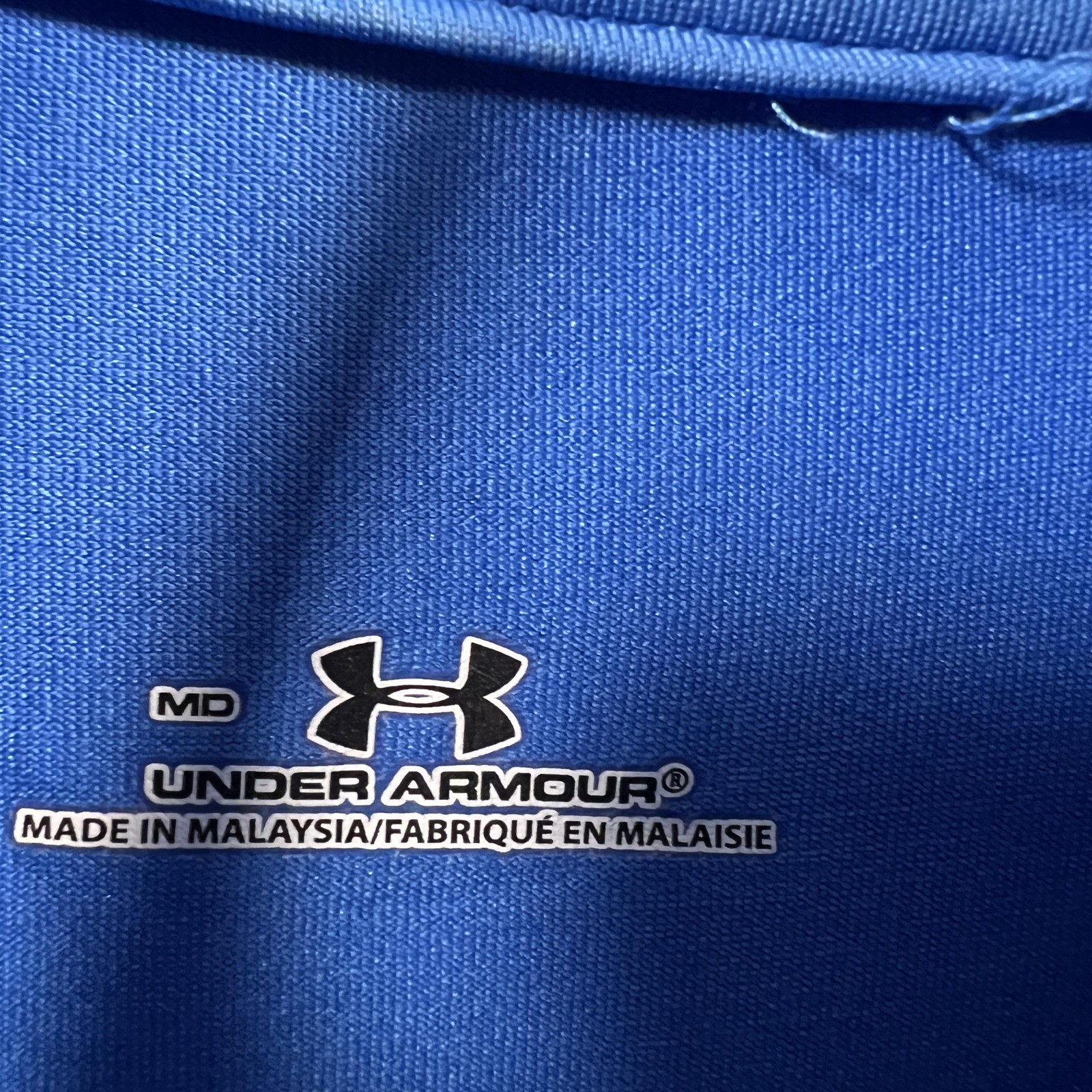 Under Armour Track Jacket Womens Medium Blue Full Zip Athletic Stretch Running