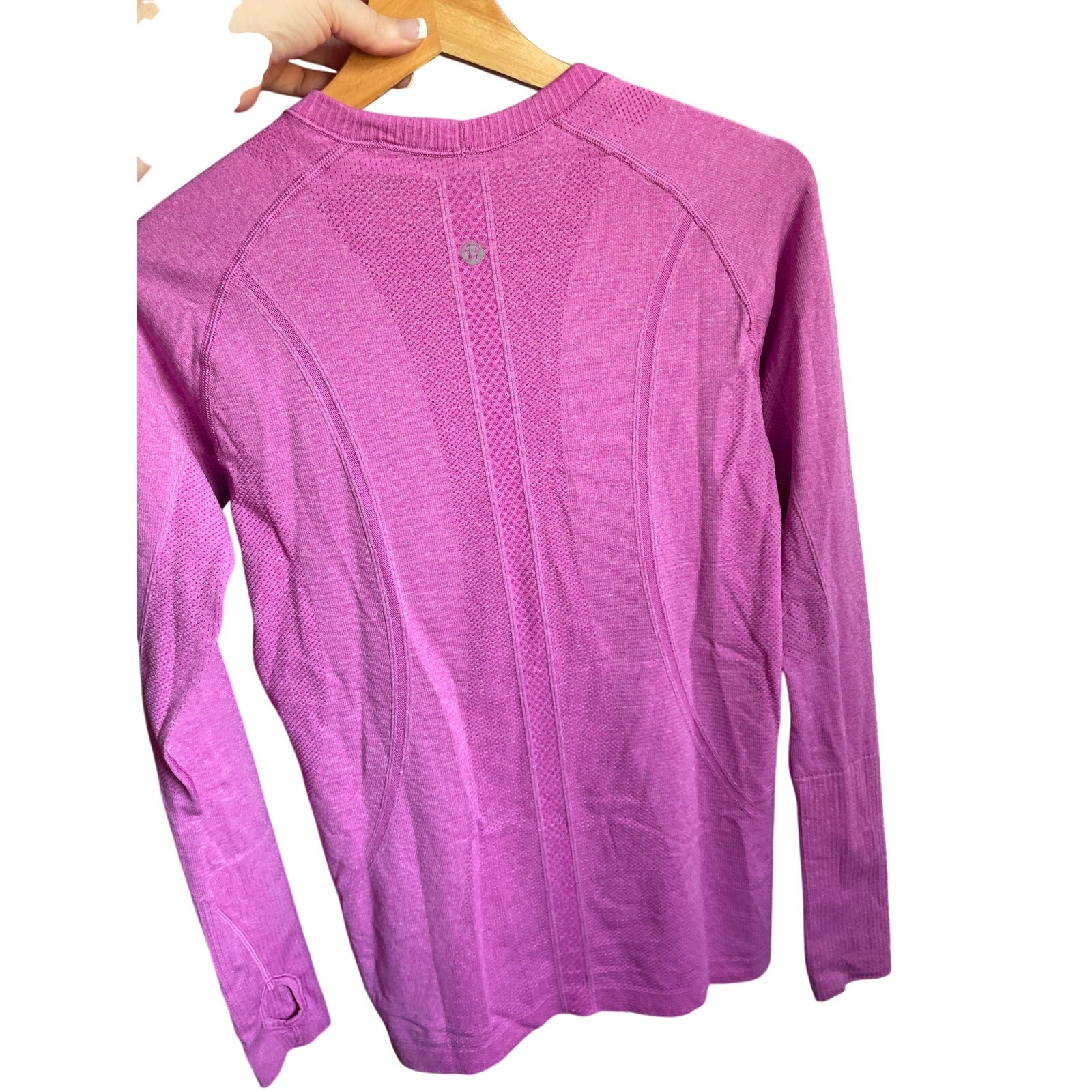 LULULEMON Heathered Raspberry Swiftly Tech Long Sleeve Crew Top Athleisure $78
