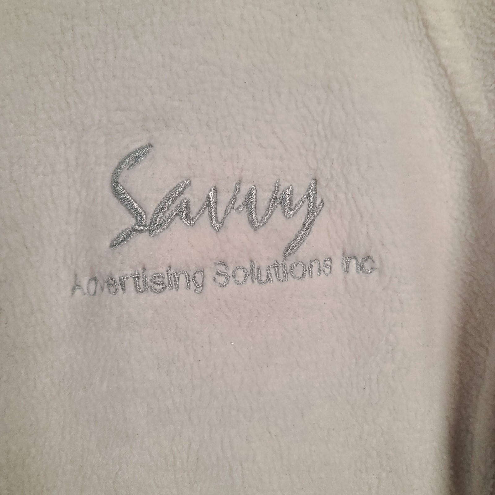 Columbia Women’s M Ivory Fleece Jacket with “Savvy Advertising Solutions, Inc”