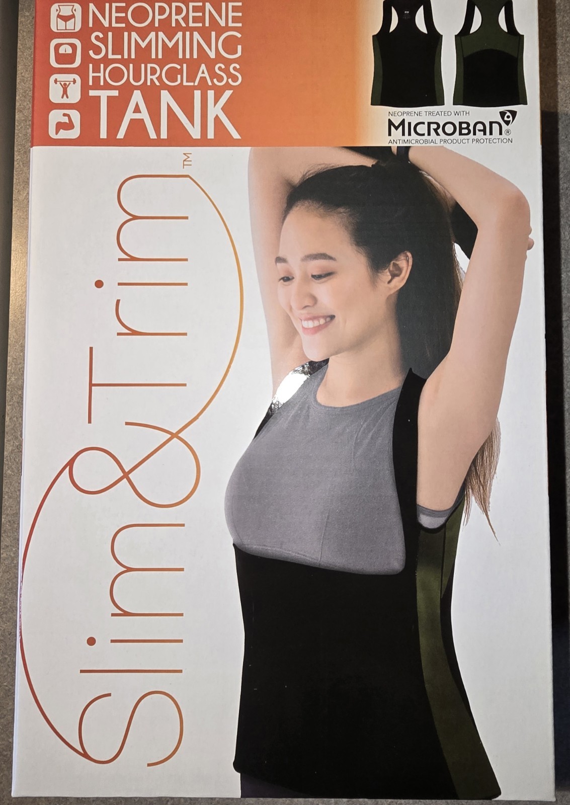 Slim & Trim Neoprene Slimming Hourglass Tank (Black/Olive, Large)