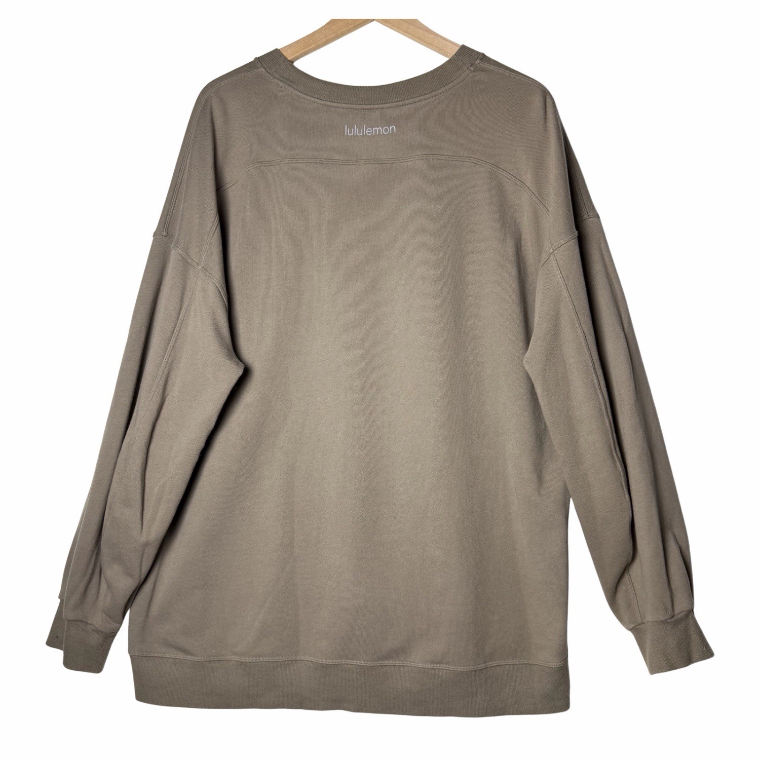 Lululemon Perfectly Oversized Crew Pullover Green Brown Women’s Size 12