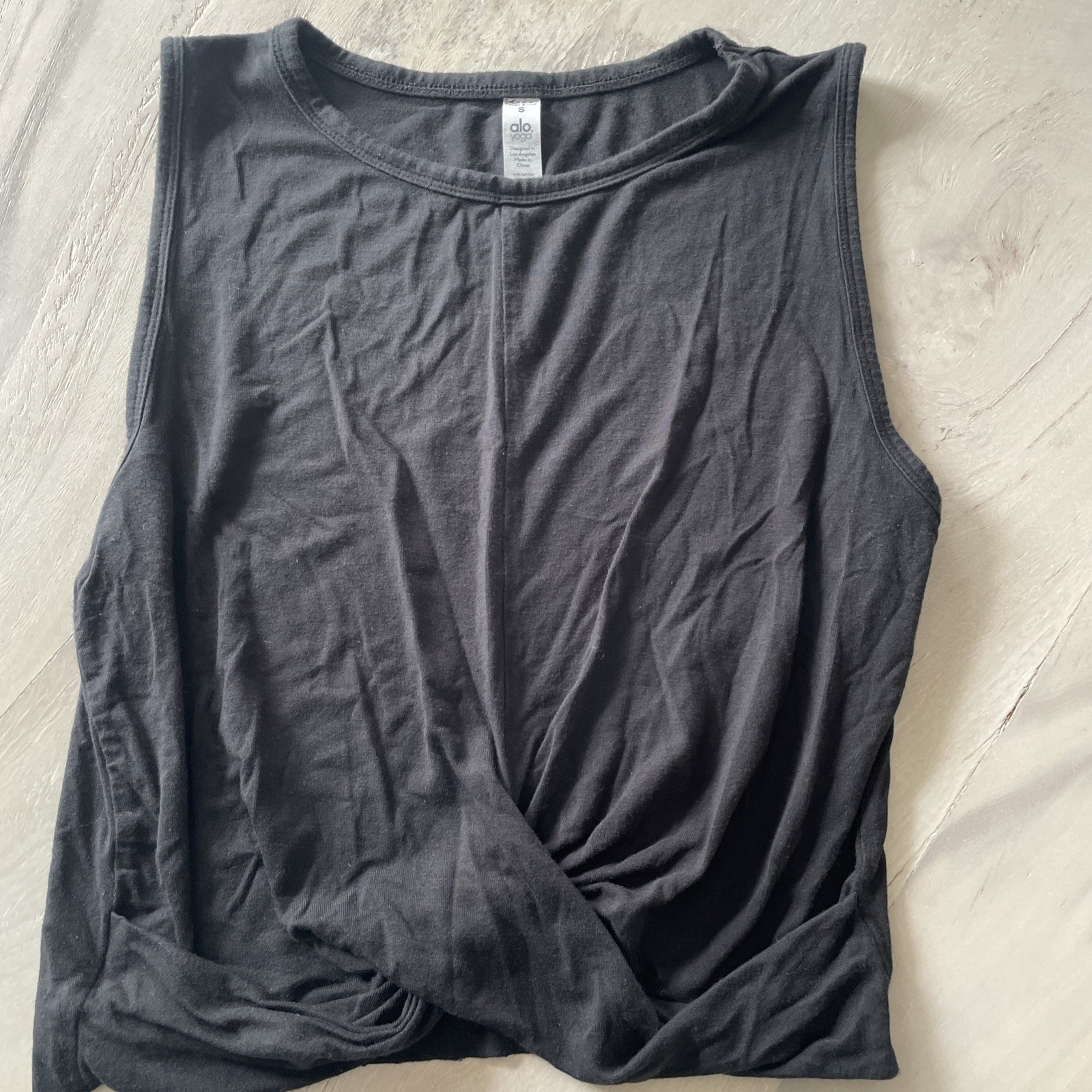Alo Yoga Ladies Black Rayon/Spandex Crop Tank S