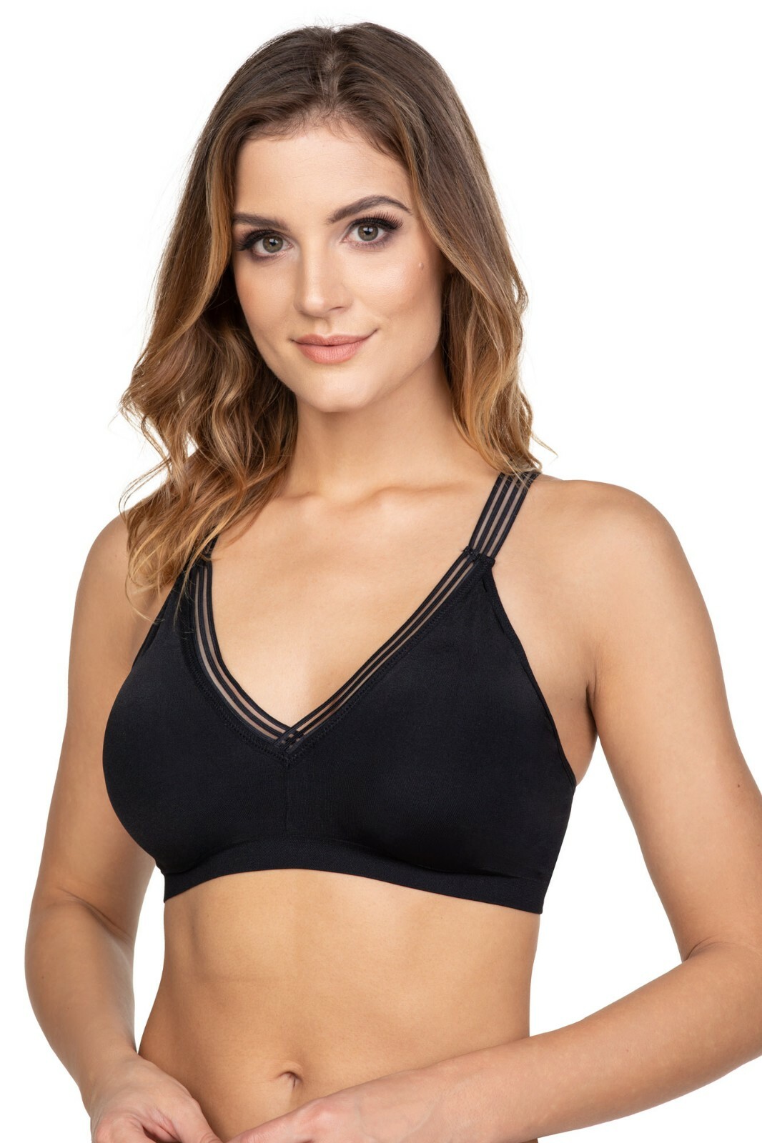 Women’s Criss-Cross Padded Strappy Back Sport Bra Fitness Soft Crop Top FG6323
