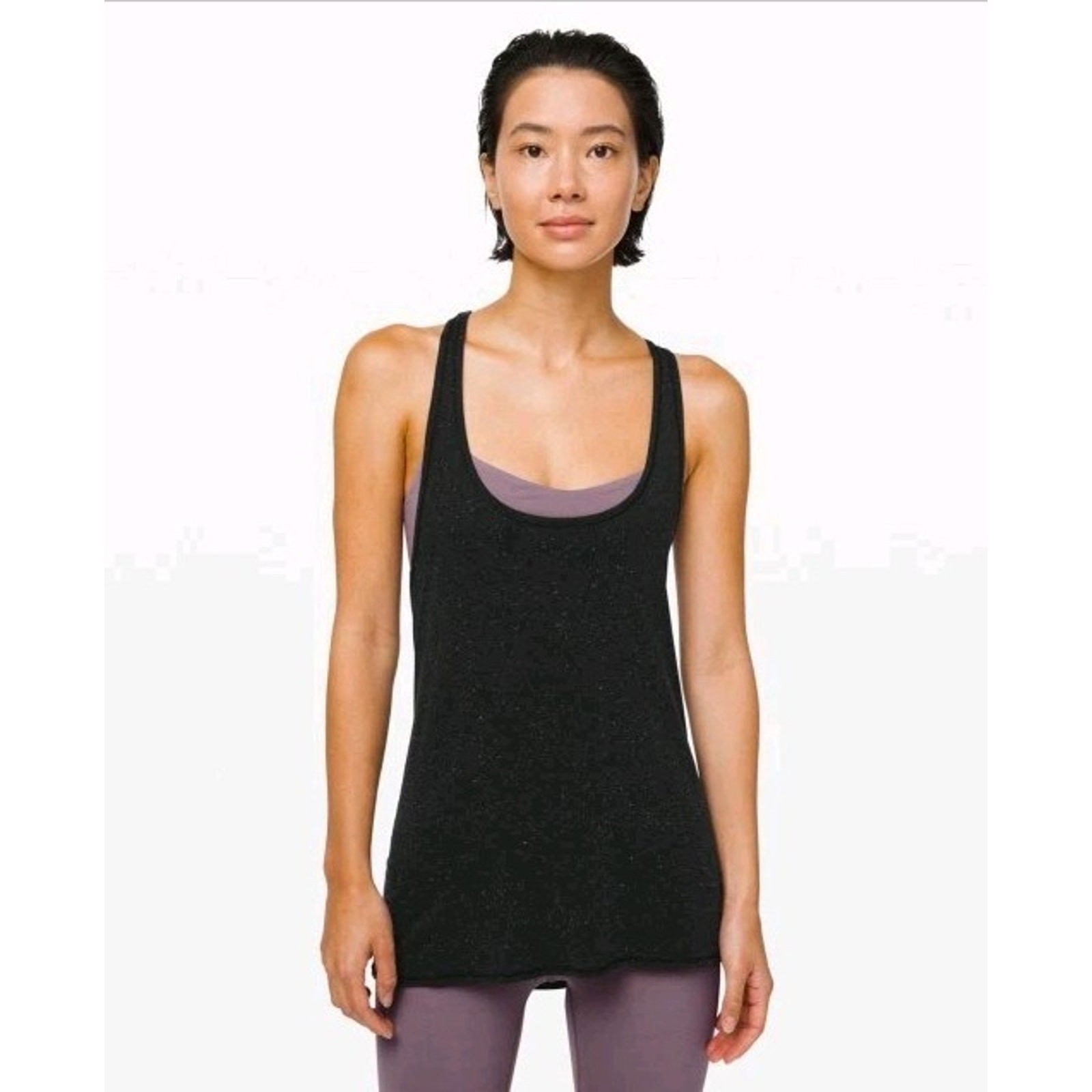 Lululemon Tied in Energy 2-in-1 Tank Black / Frosted Mulberry Size 10