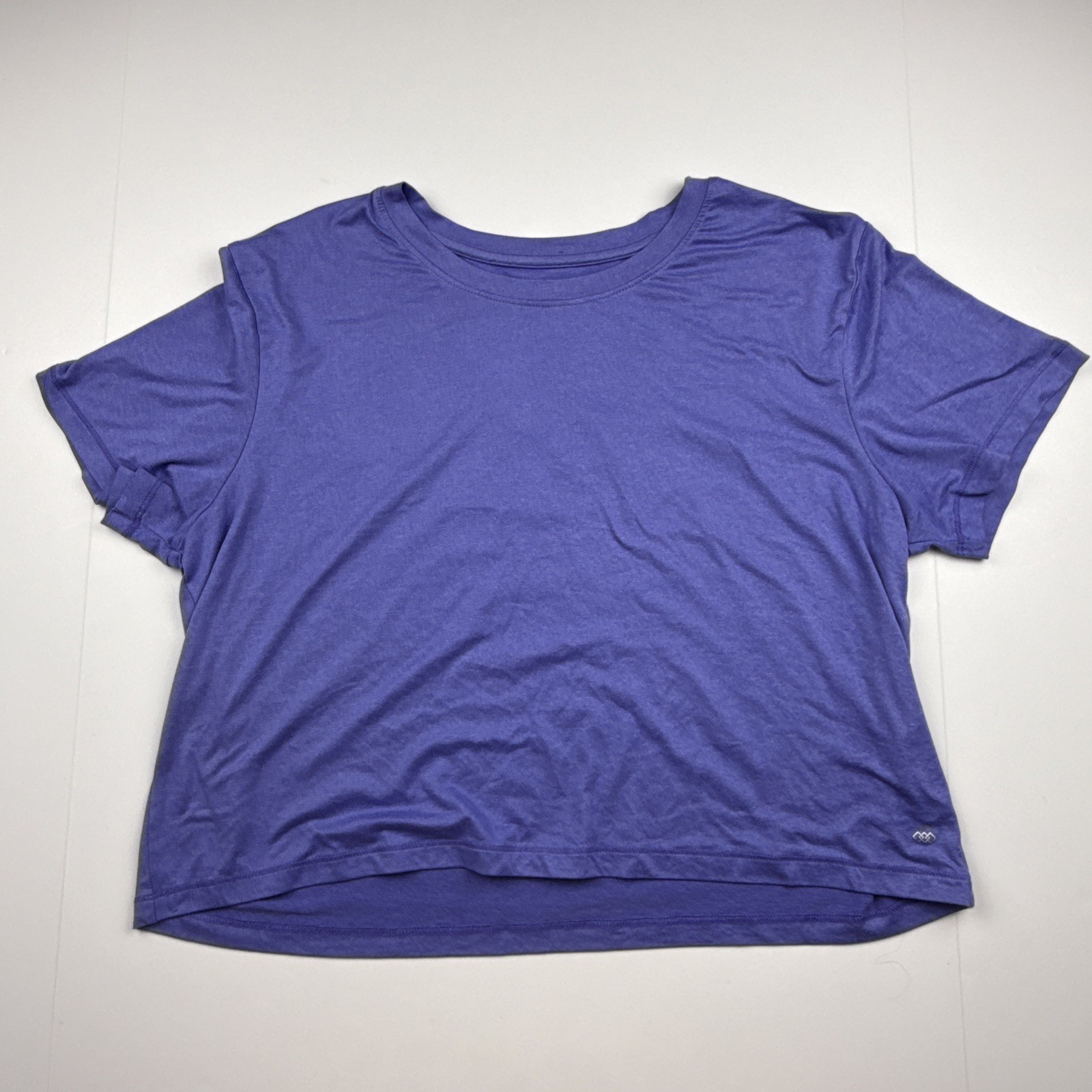 Leg3nd Legend Blue Short Sleeve Athletic Crop Top T Shirt Polyester Spandex