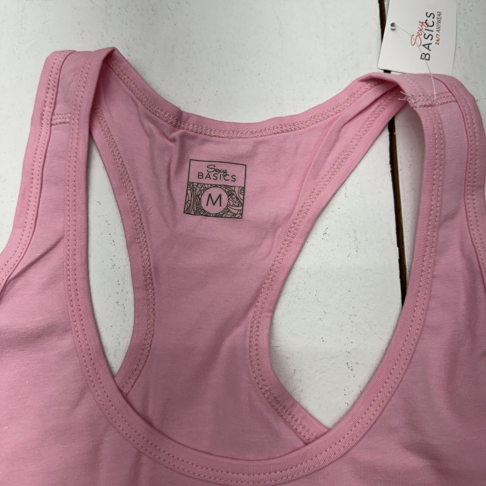Sexy Basics Pink 24/7 Anywhere Racerback Tank Top Women’s Size Medium