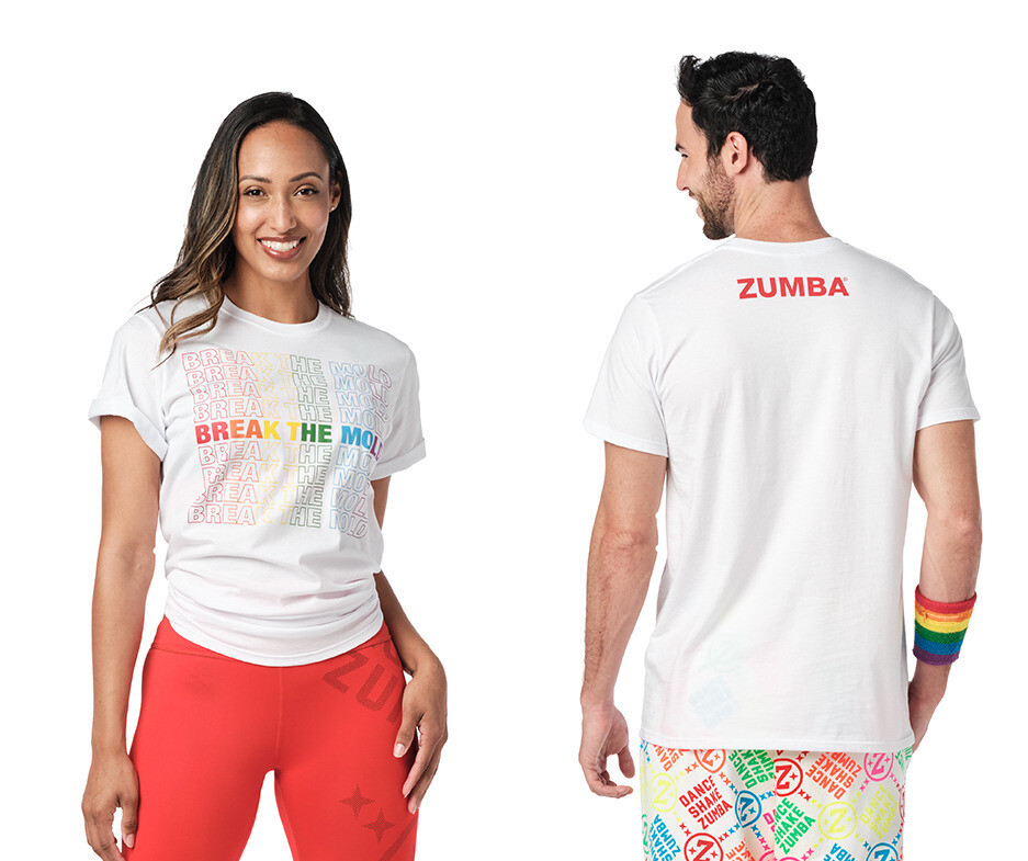 Zumba Break The Mold Unisex Tee – White – XS/S M/L XL/XXL ~ New! Free Ship!