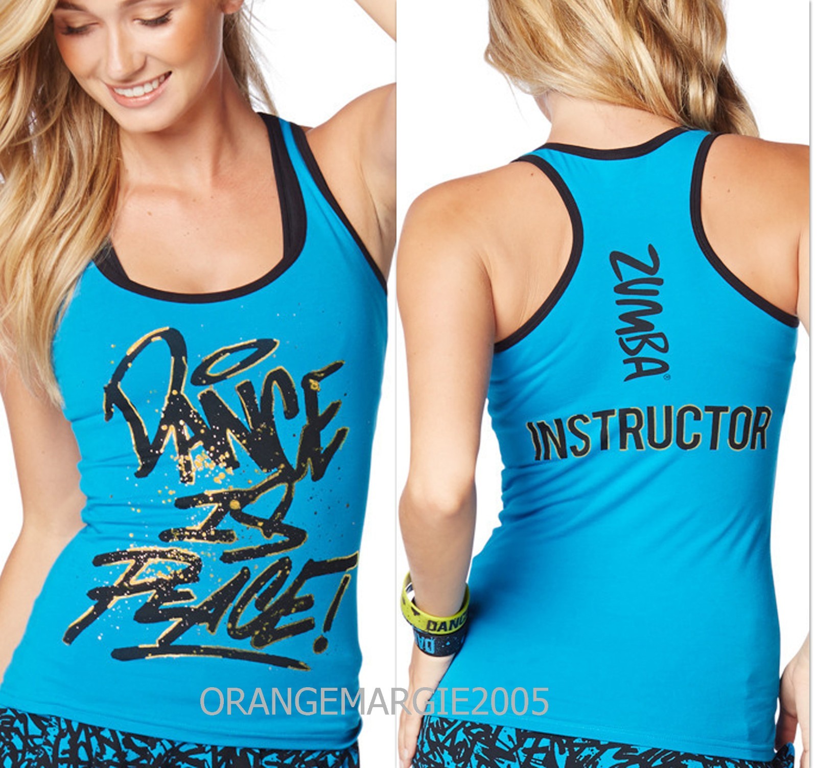 Zumba Fitness® Zin Exclusive~INSTRUCTOR’S RacerBack Top Tank ~DANCE IS PEACE M L