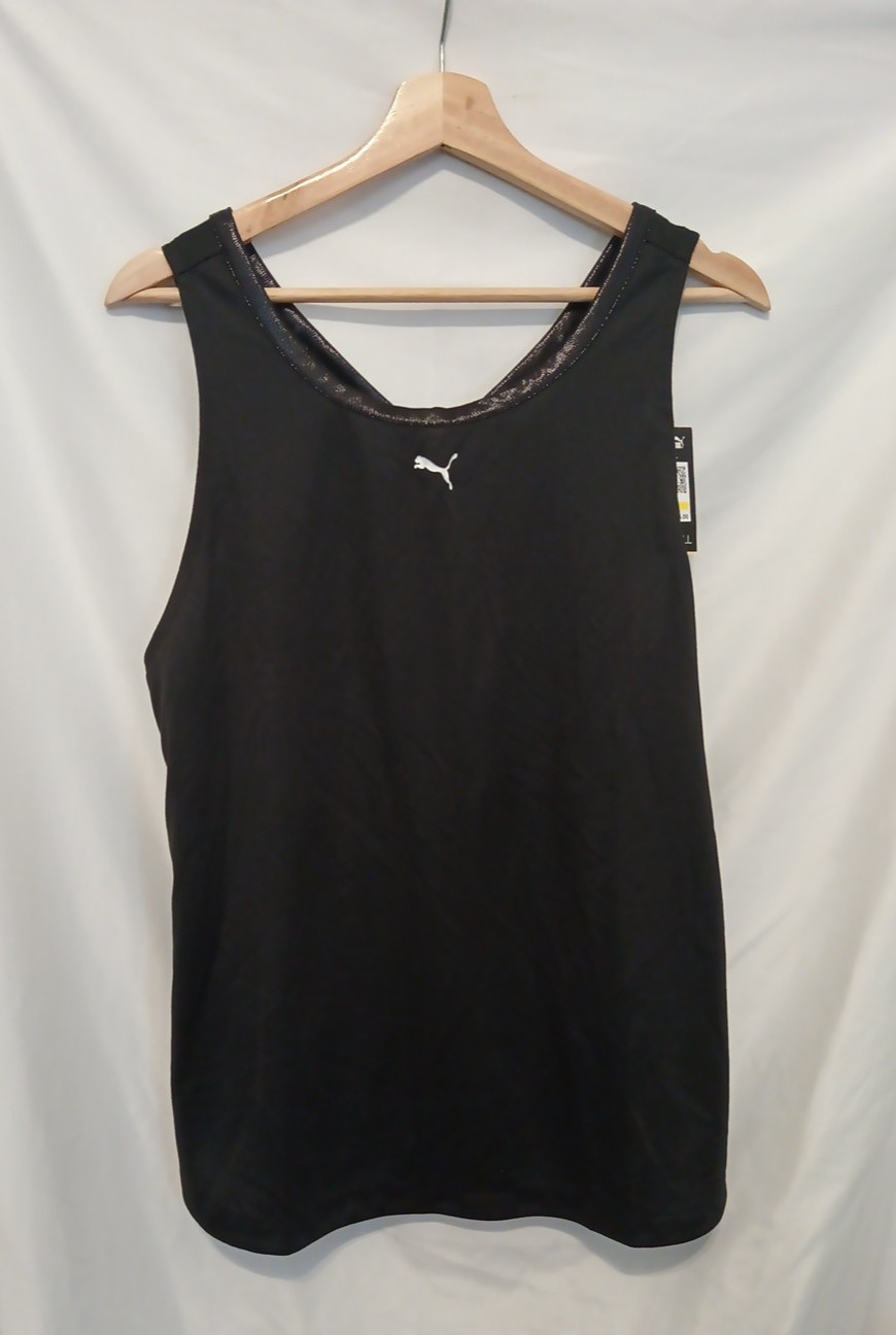 PUMA Elektro Summer Fashion Tank Women Medium Black Athletic Strappy Back