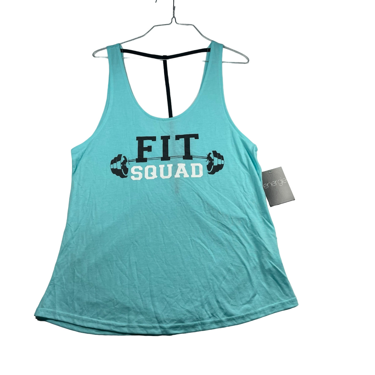 Energie Workout Shirt Juniors size XL Blue Sleeveless Open Back Fit Squad New