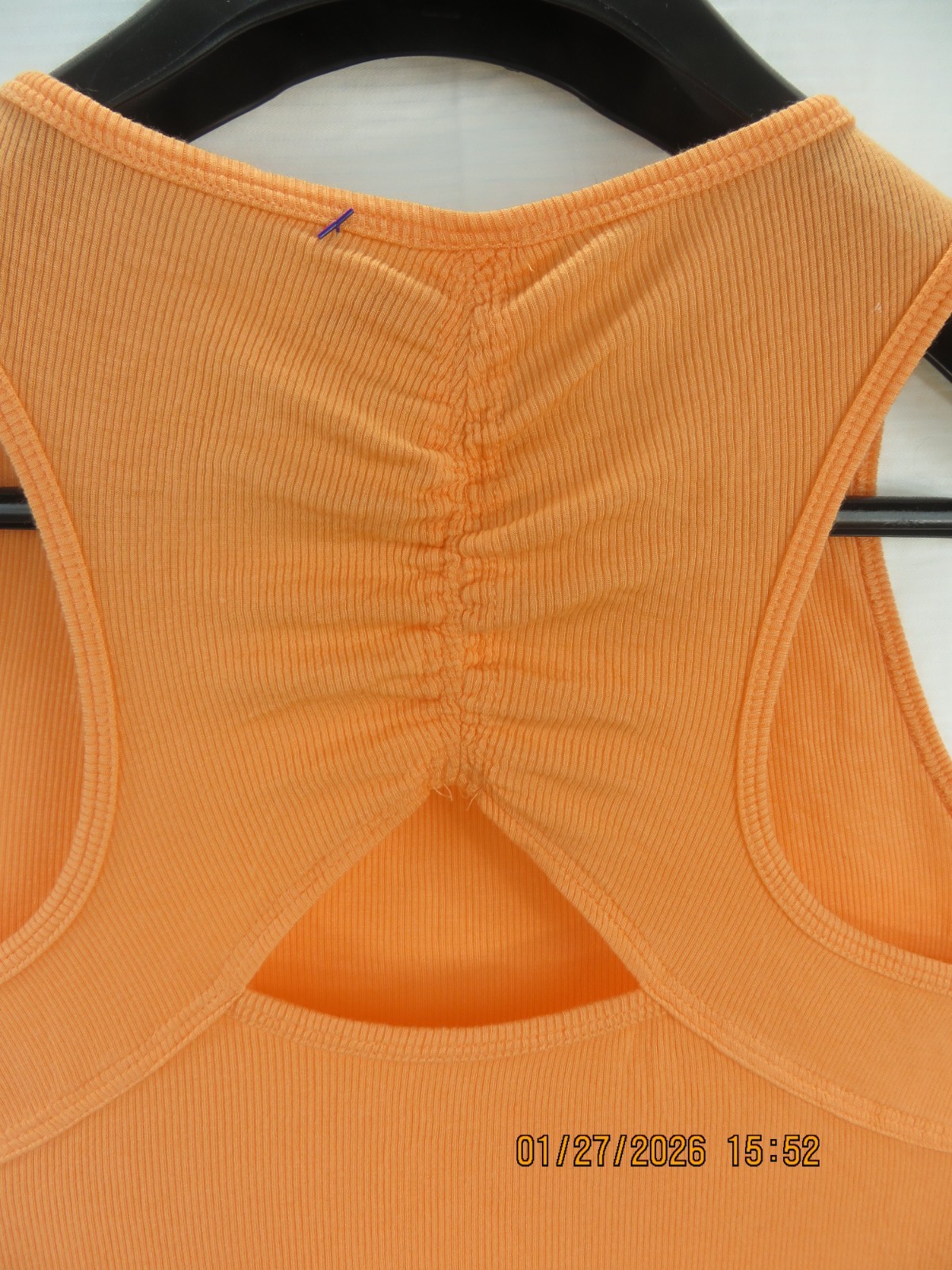 AVIA SZ M (8-10) Rayon/Spand NWOT Peach Ruched Back Soft Active Tank Top Shirt