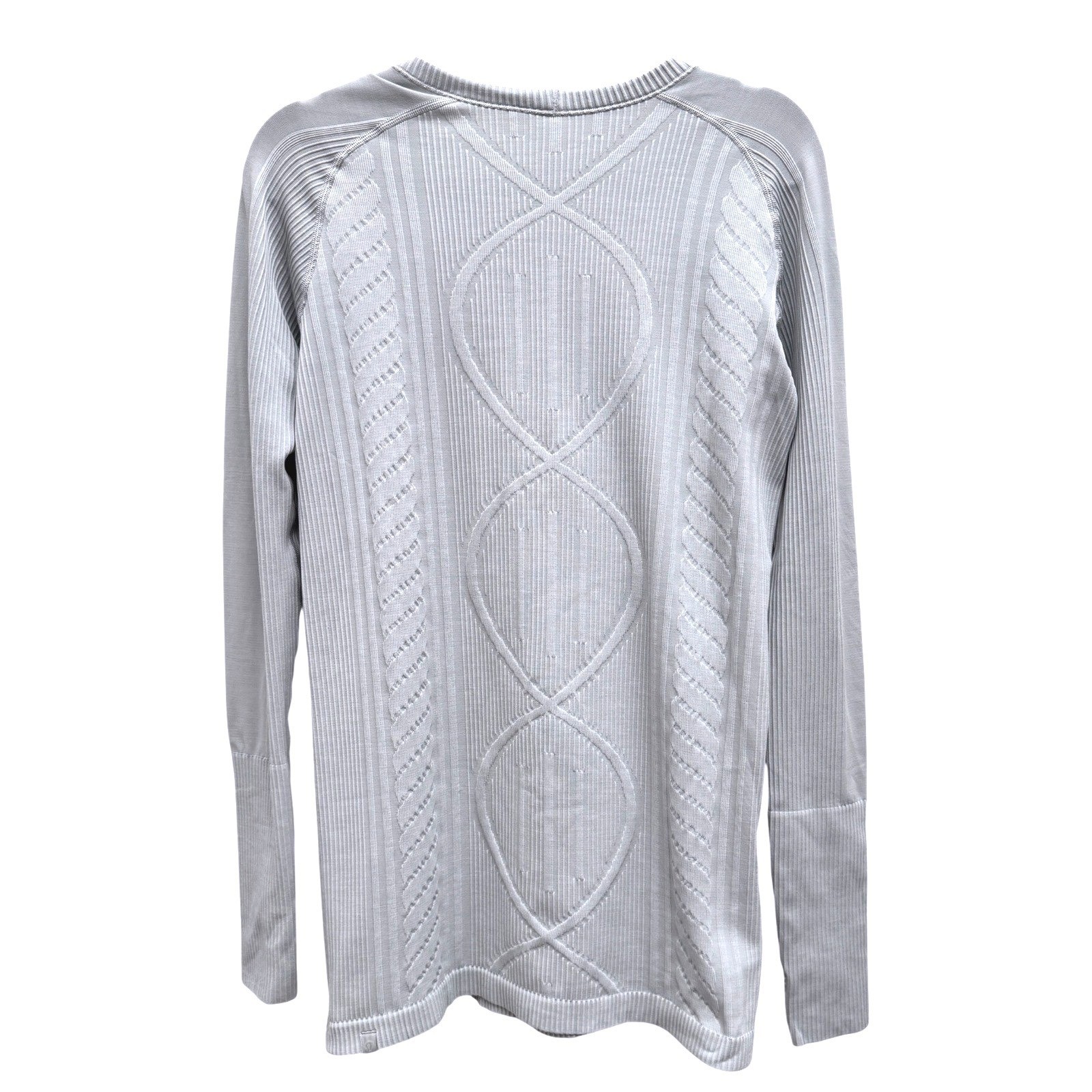 Lululemon Rest Less Pullover Long Sleeve Grey Size 8 Cable Knit Athletic Shirt