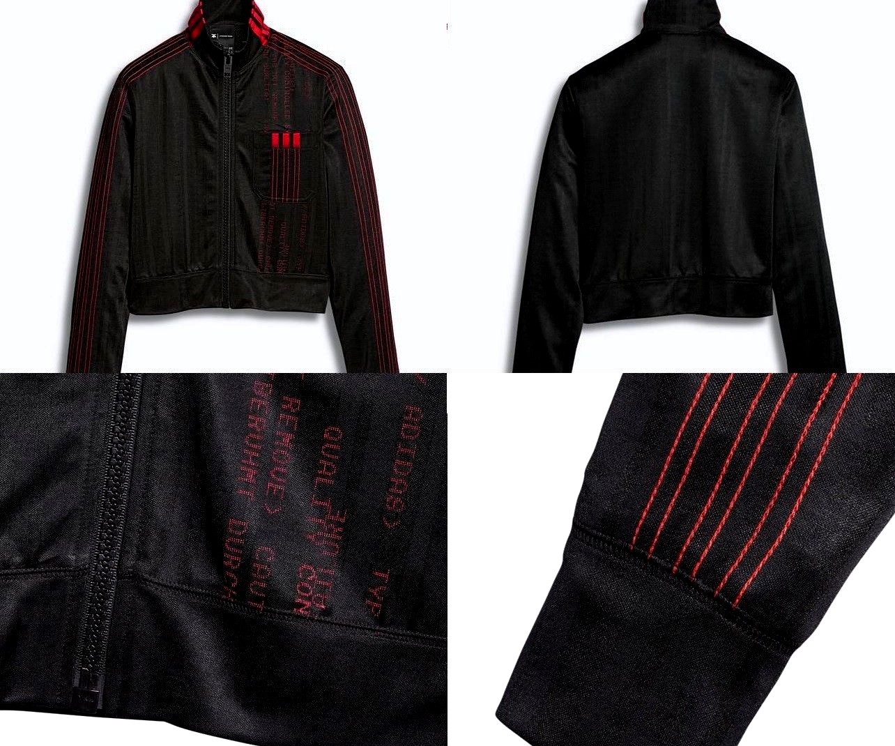 Adidas X Alexander Wang Crop Track Top Women’s Small Black Red DM9685