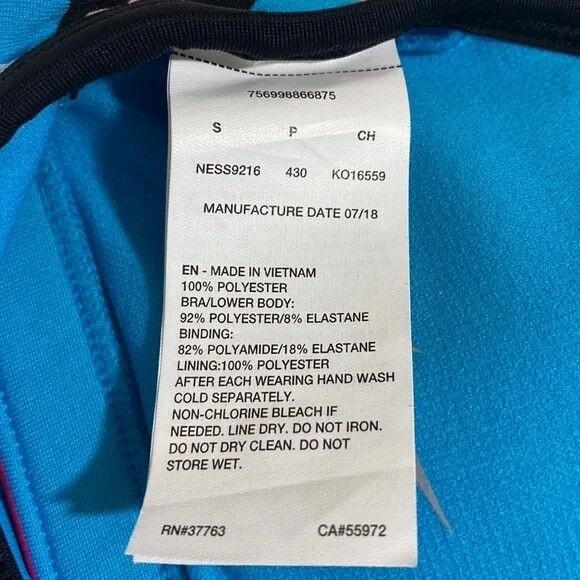 NIKE Racerback Layered Tankini Top NESS9216 Women’s Size S