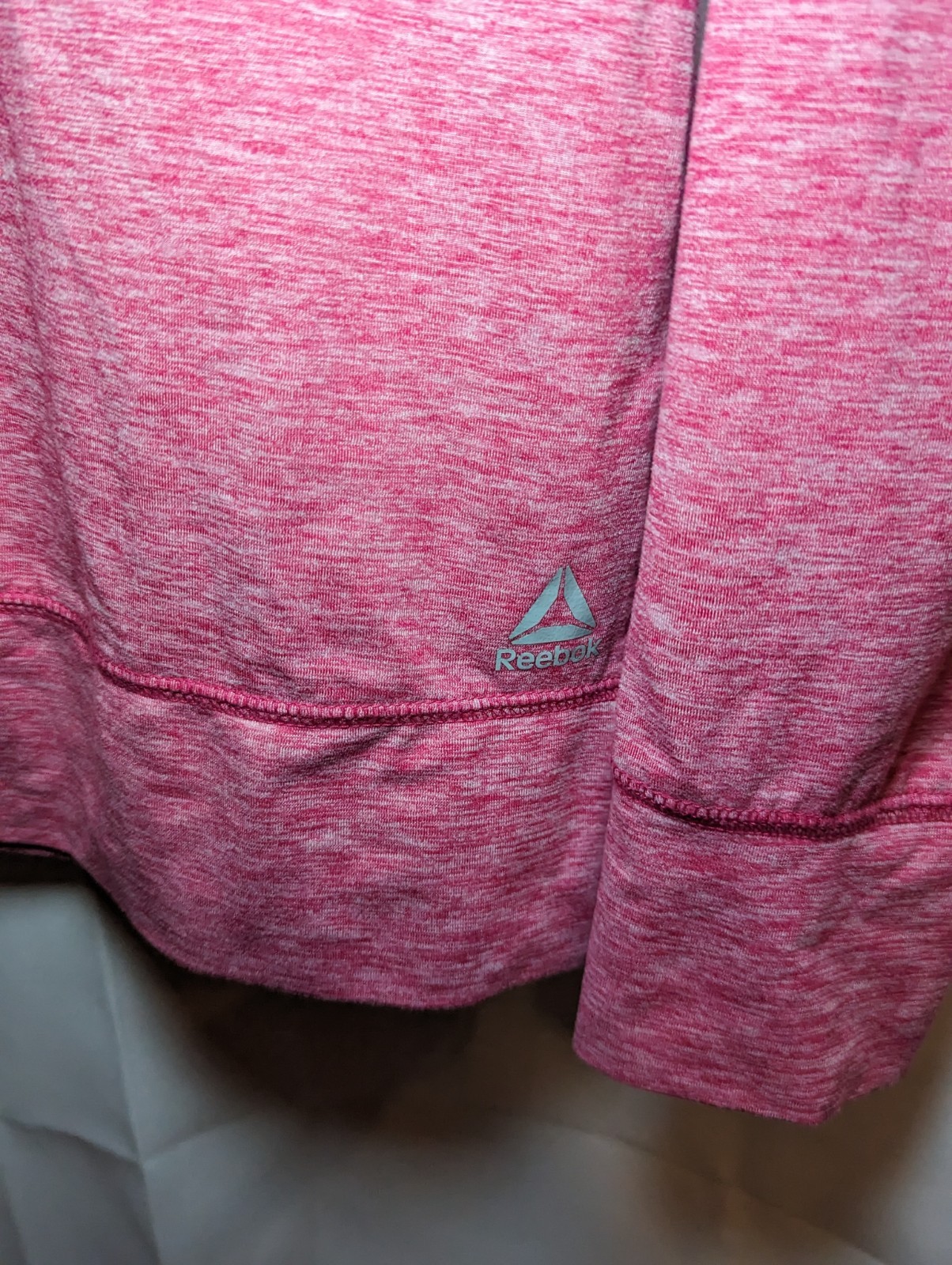 Reebok Polyester Stretch Pink Long Sleeve Round Neck Top Womens Small RN104141