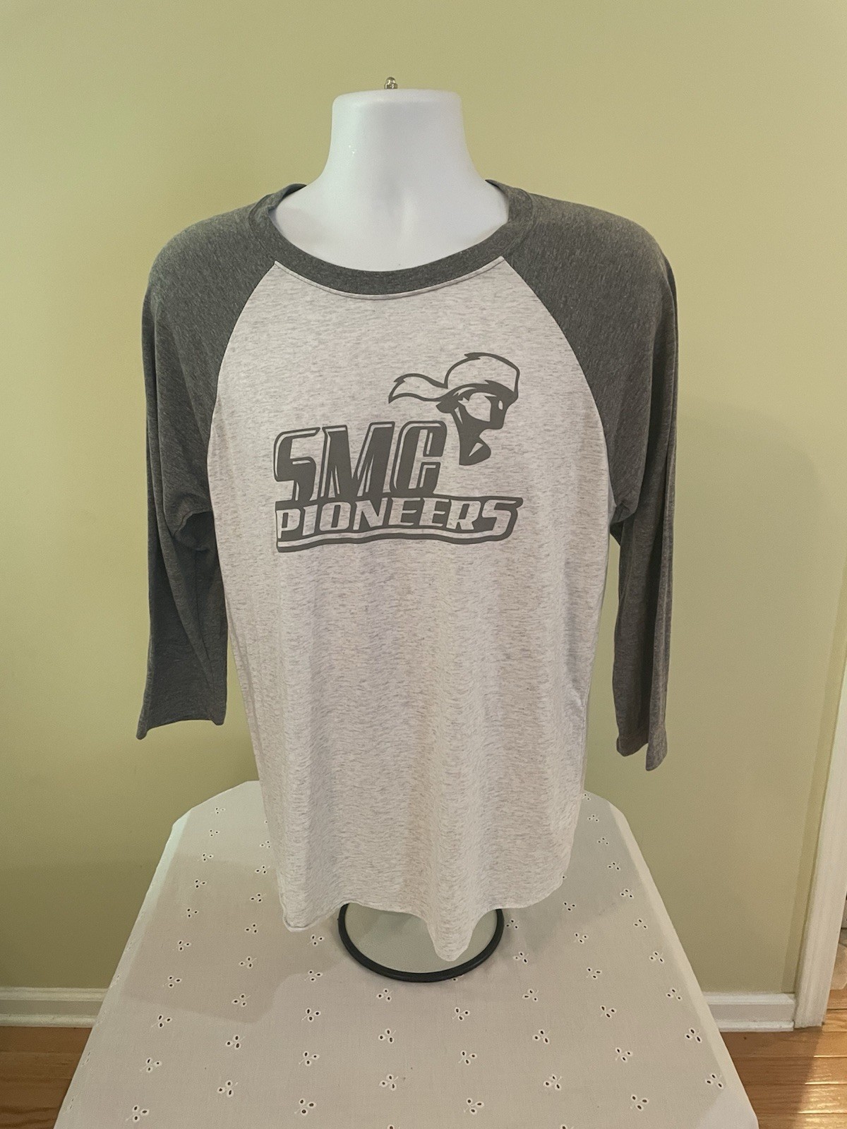 Next Level Gray Size Medium Long Sleeve Poly/Cotton/Rayon Crew Tee -SMC Pioneers