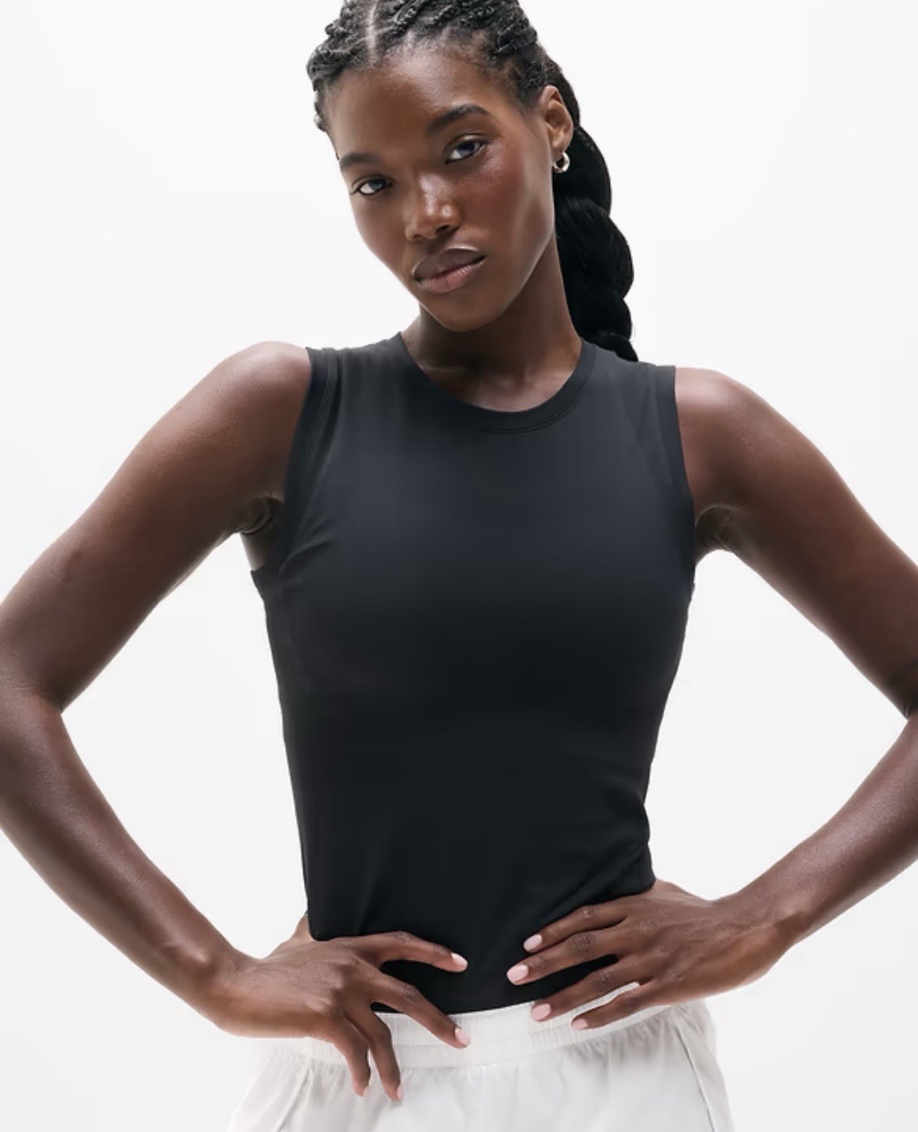 NWT Athleta Momentum Flex Muscle Tank Top Black Seamless UPF 40+ Women’s M