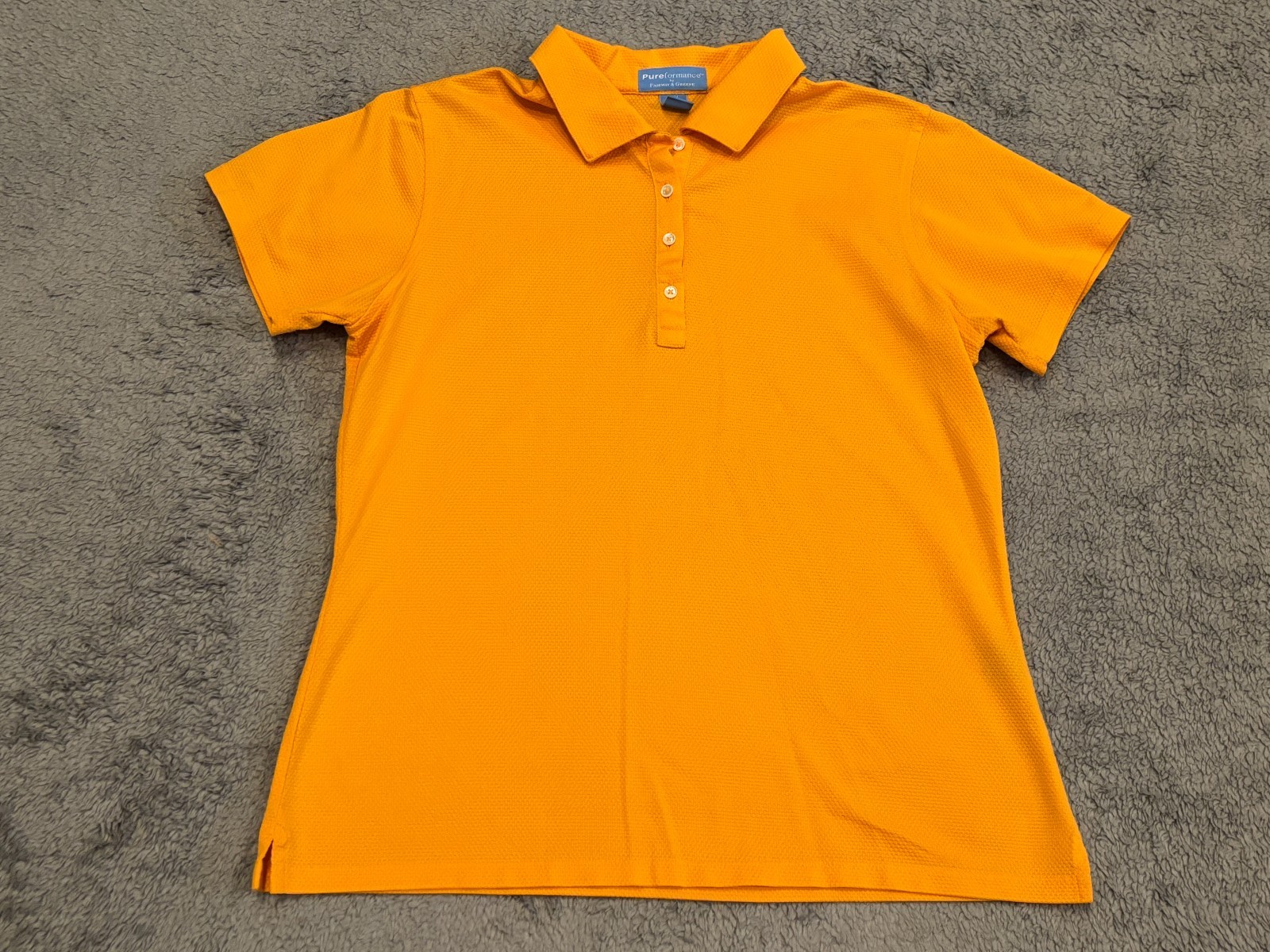 Fairway & Greene Pureformance Golf Polo Shirt Womens Medium Orange Active