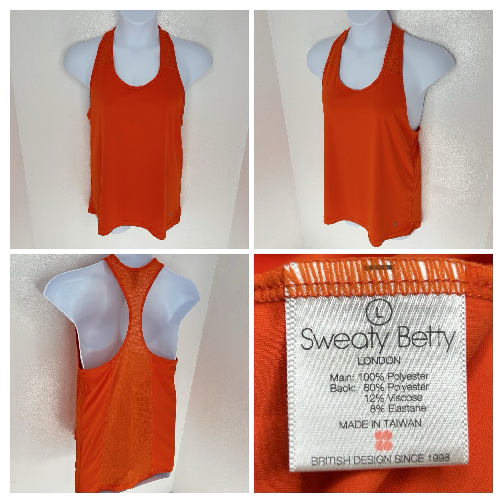 Sweaty Betty London Racerback Tank Top Size Large Athletic Athleisure Yoga Gym