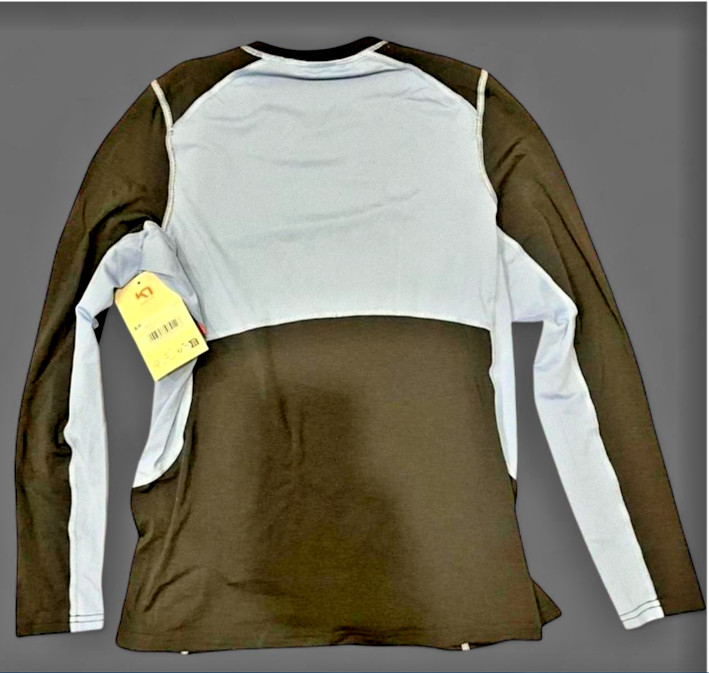 Kari Traa Wool Baselayer top, NWT. Size S. Black and light blue.