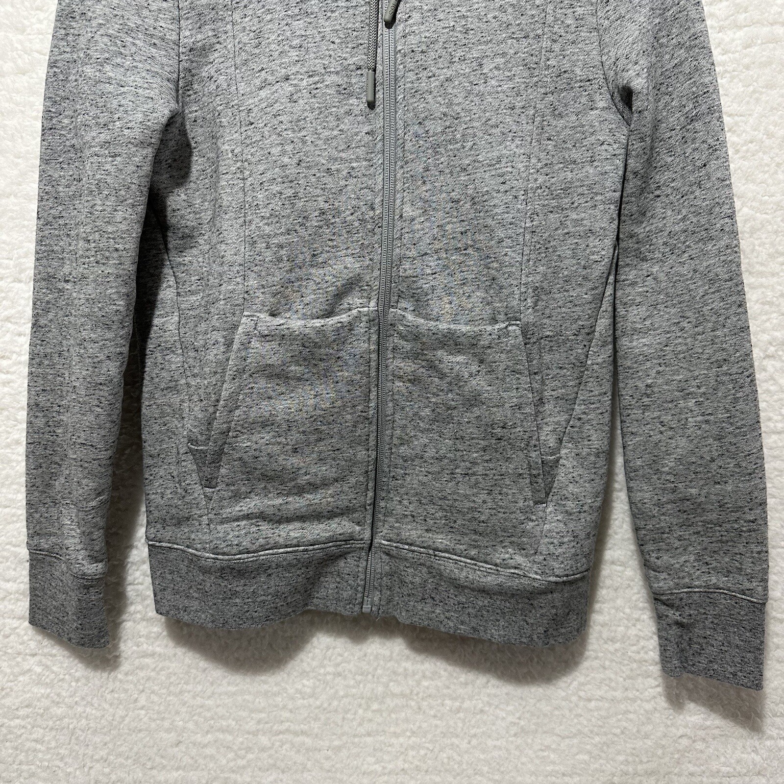 FIGS Essential Heather Gray Full Zip Hooded Sweatshirt Fleece Jacket Sz XXS EUC