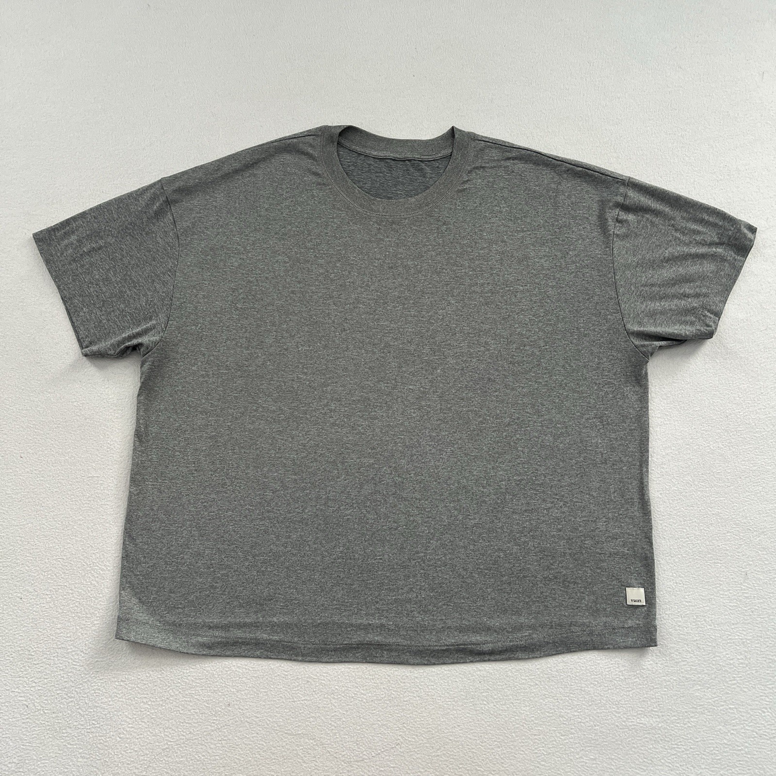 Vuori Grey Heather Energy Long Tee Strato Oversized Short Sleeve Shirt VW1321 M