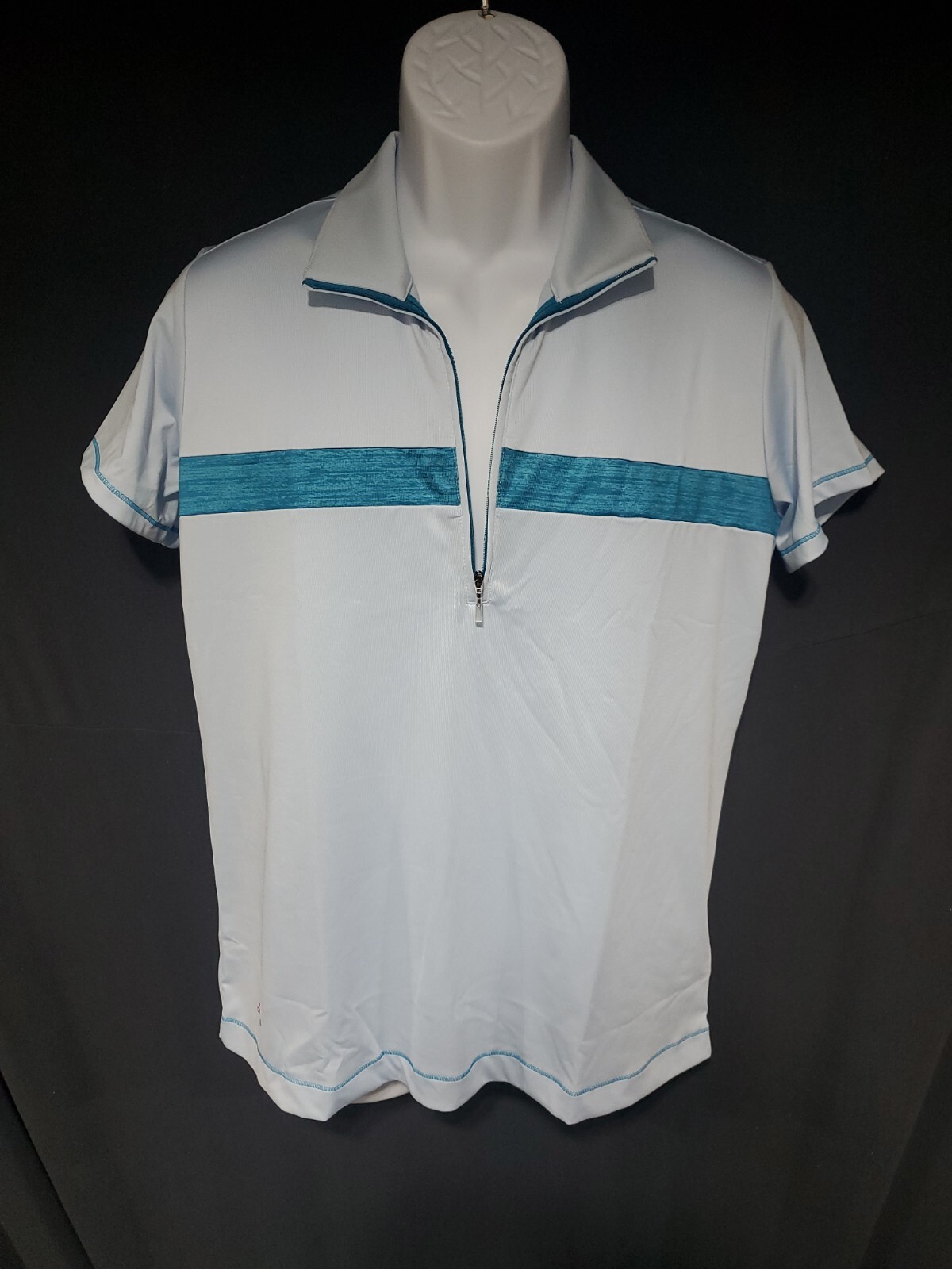 Womans Adidas Golf Pure Motion Cool Max 1/2 Zip Polo Size Large