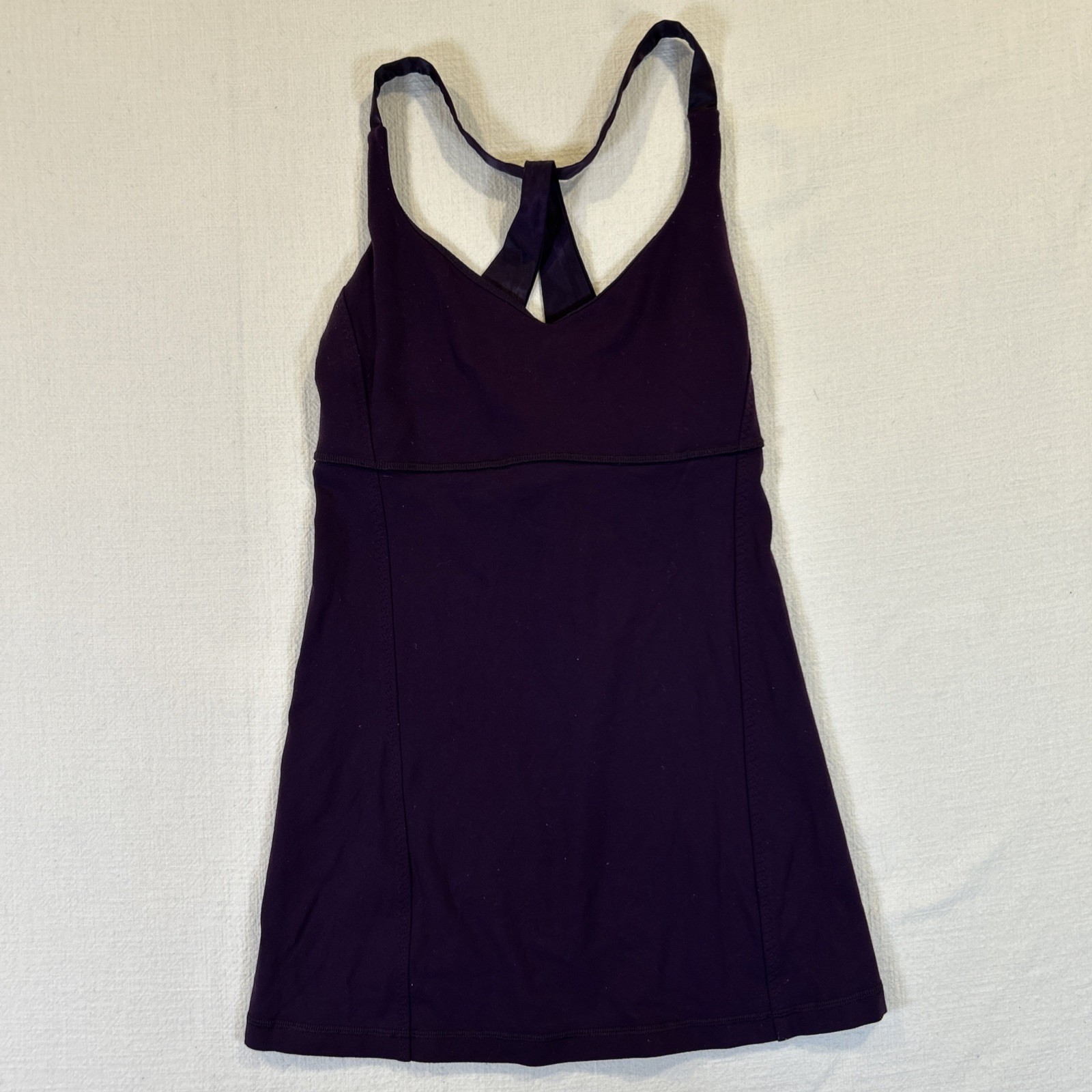 Lululemon Practice Daily Tank Top Purple Deep Zinfandel Satin Strap Sz 2/4 READ