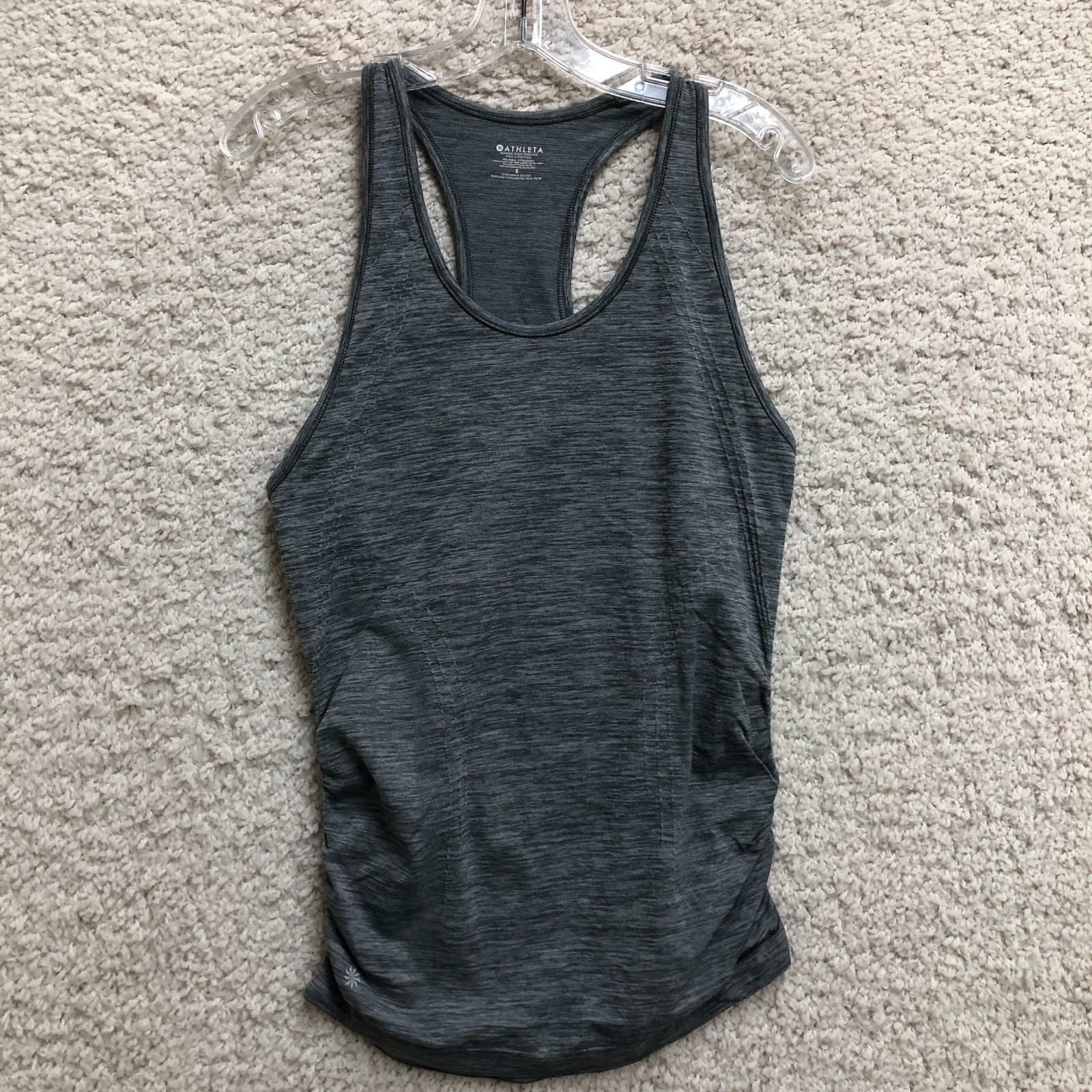 Athleta Tank Top Shirt Small Adult Gray Renew Seamless Ruched Racerback Womens S