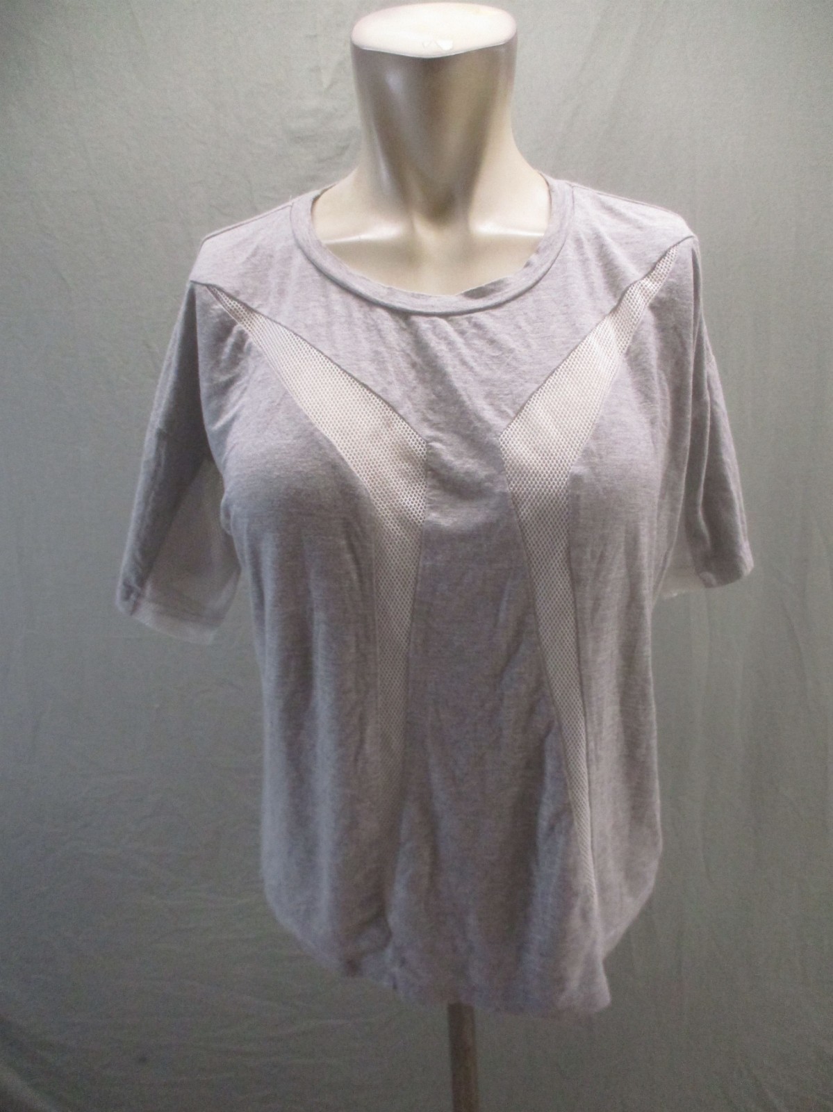 Unbranded Size S Womens Gray 100% Cotton Shell Short Sleeve Activewear Top 976