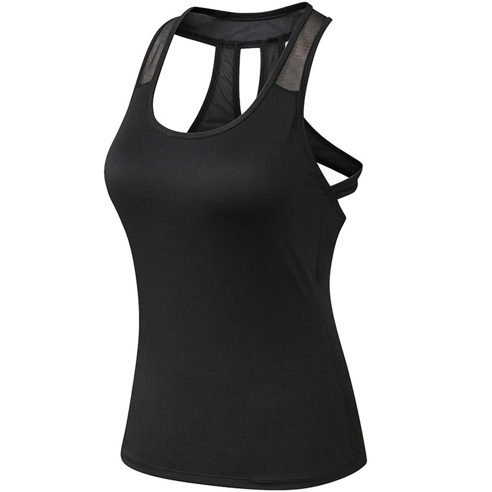 Women Quick Dry Yoga Fitness Vest Elastic Sports Activewear Stretch Tank Tops