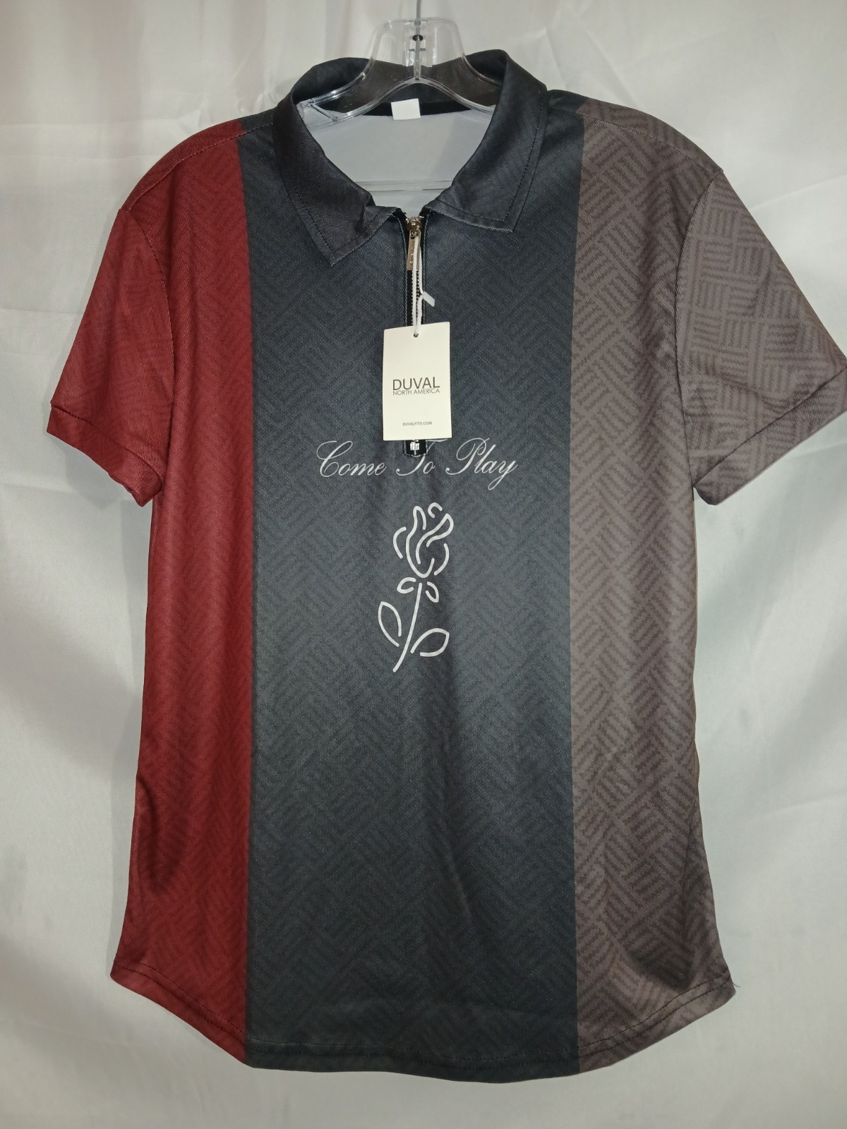Duval North America Women’s 1/4 Zip Collared Geometric Polo Top Size S